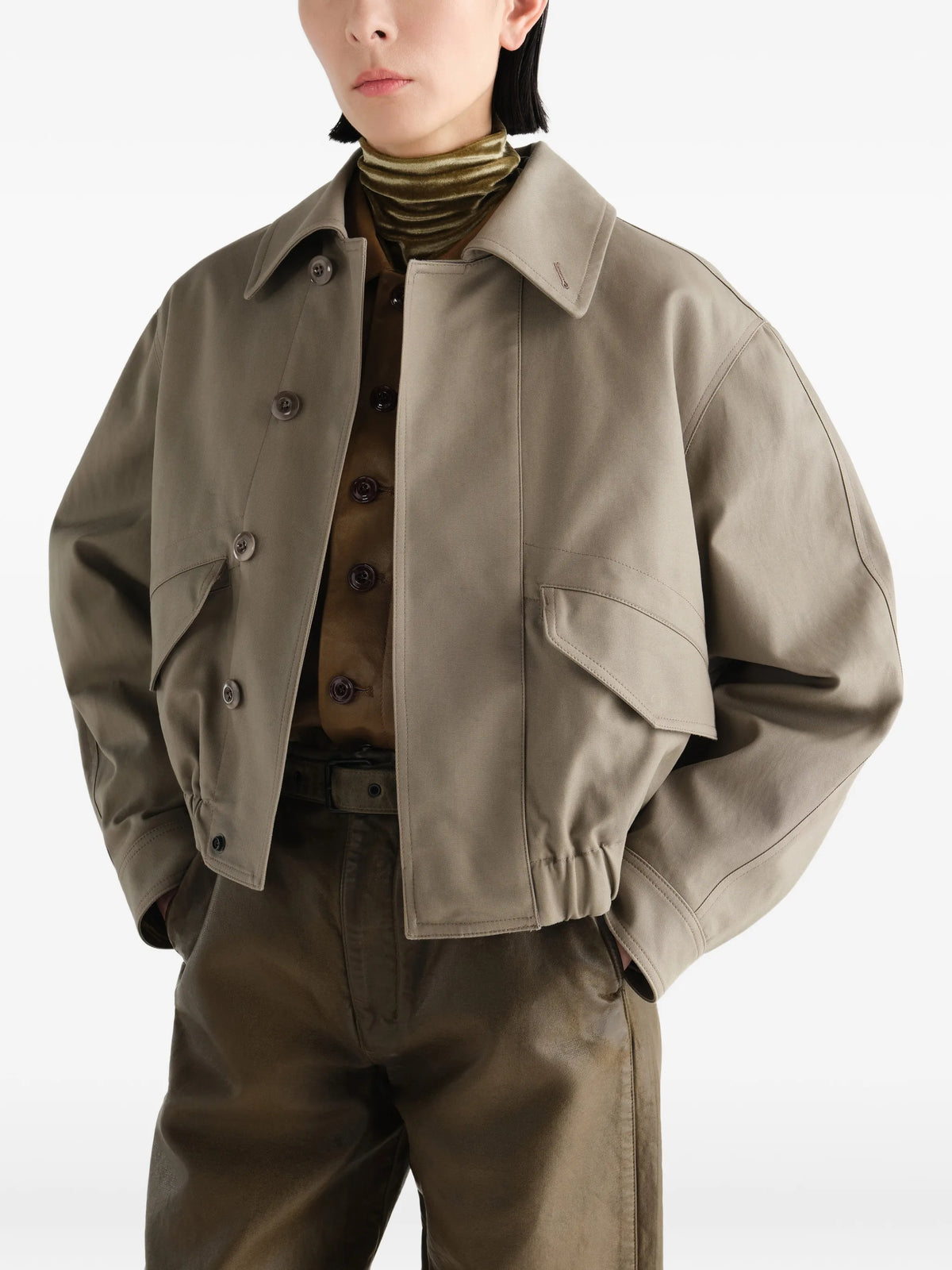 short blouson in heavy cotton twill