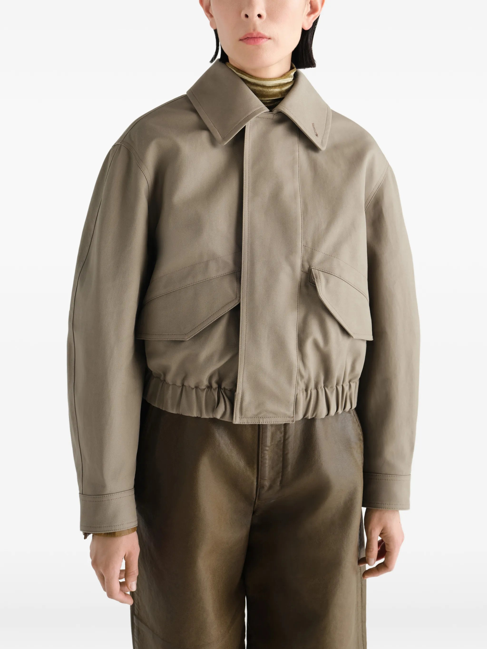 short blouson in heavy cotton twill