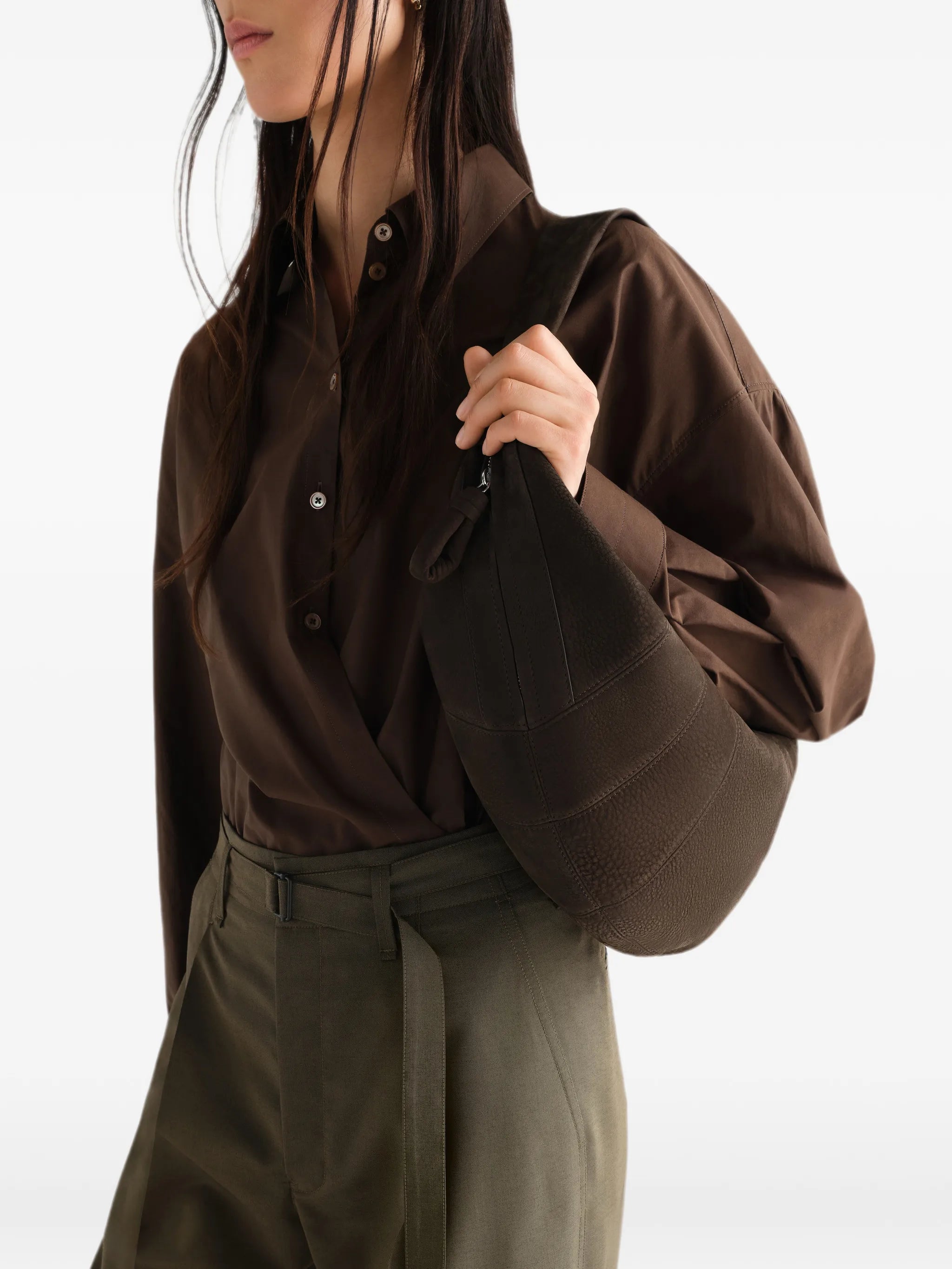 Fortune Croissant bag in alpaca nubuck
