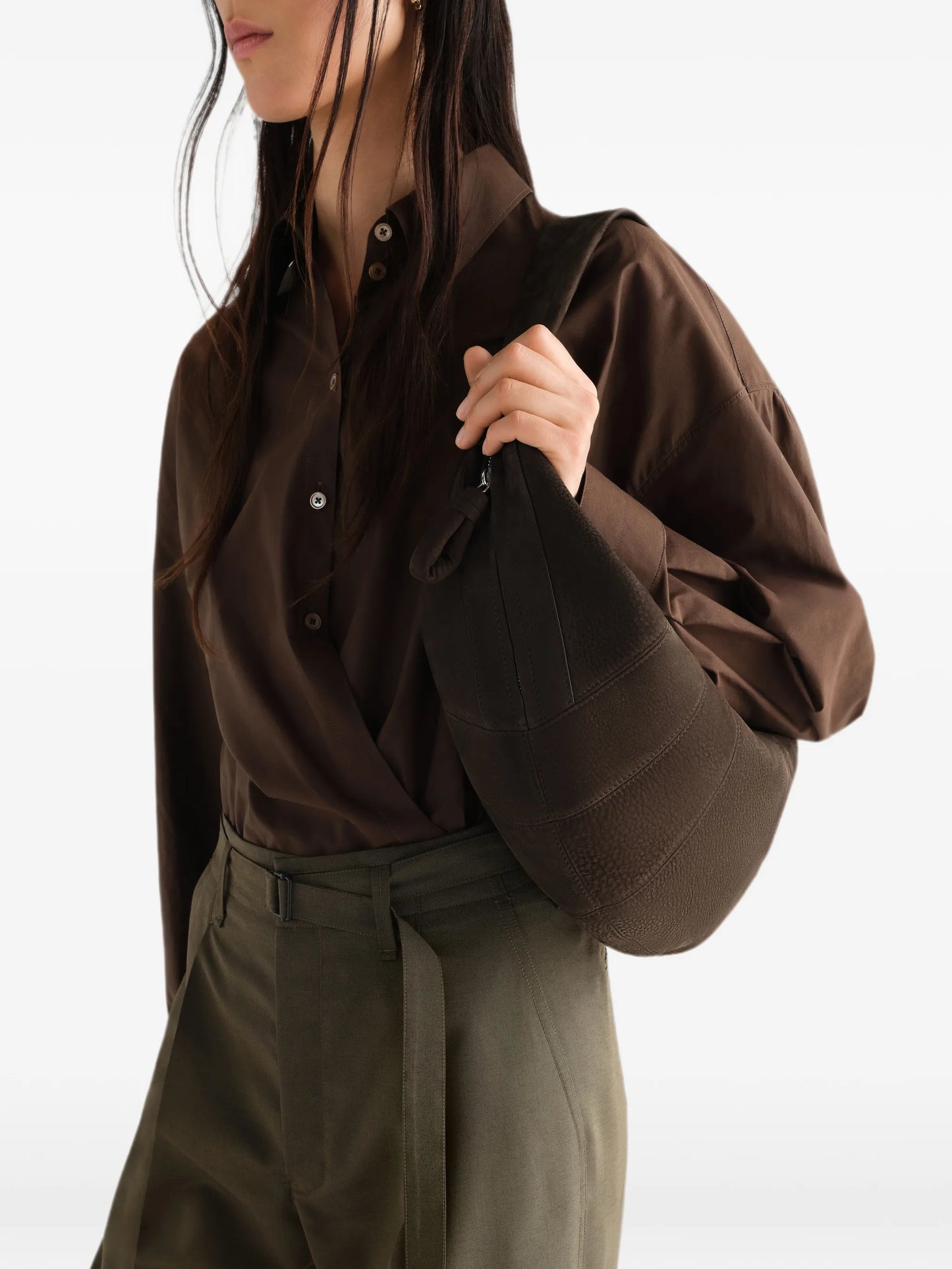 Fortune Croissant bag in alpaca nubuck