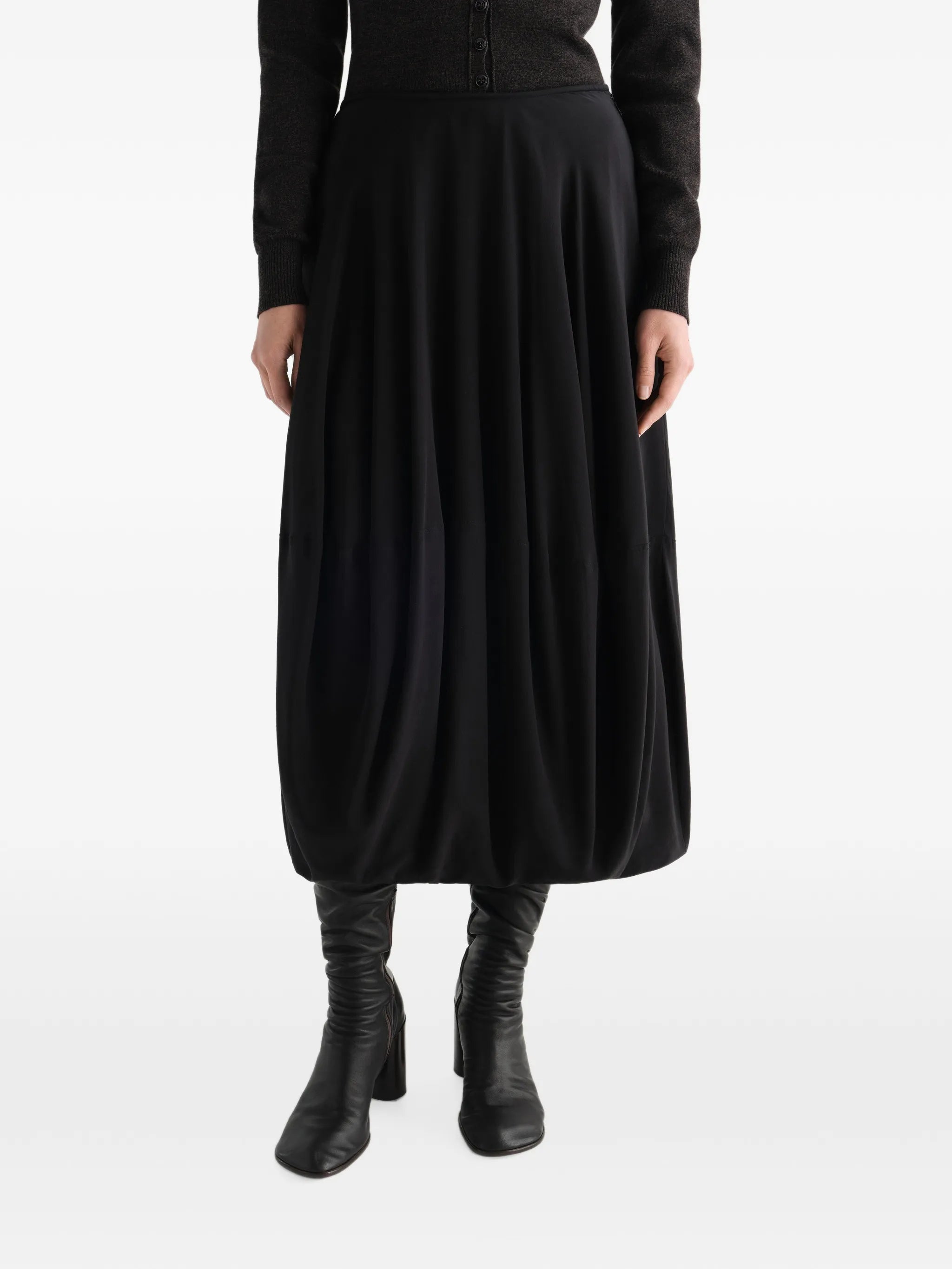 balloon skirt in silk crepe de Chine
