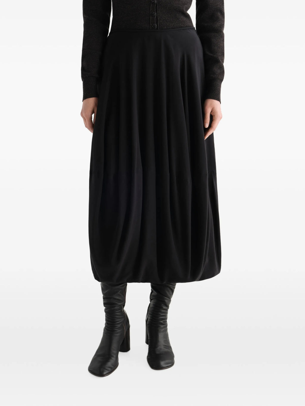 balloon skirt in silk crepe de Chine