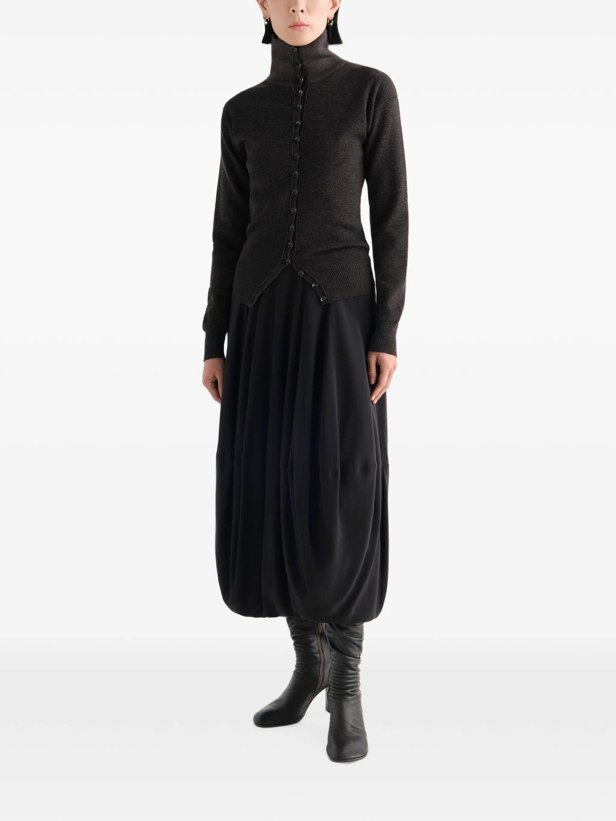 balloon skirt in silk crepe de Chine