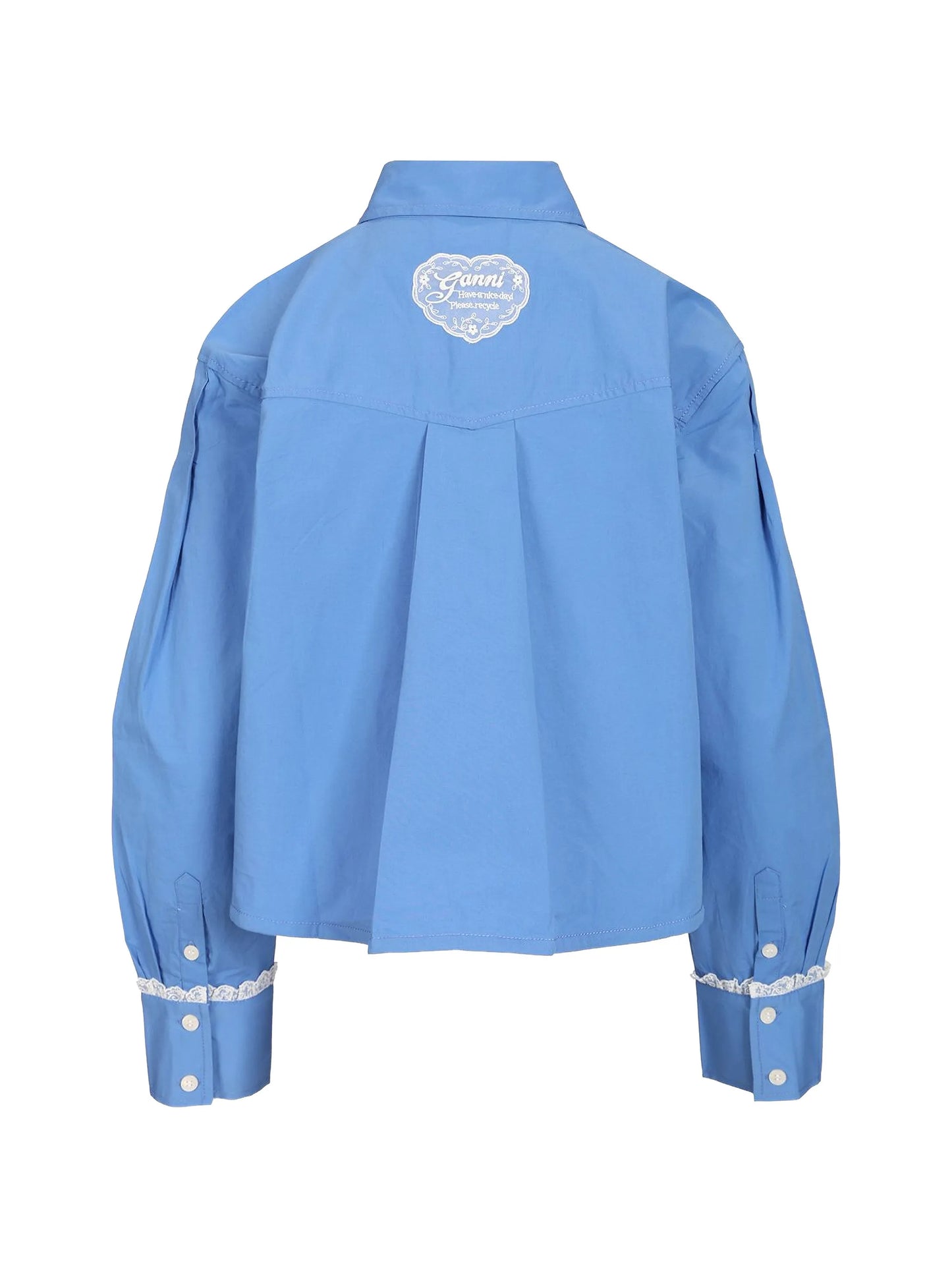 lace-trim crop shirt