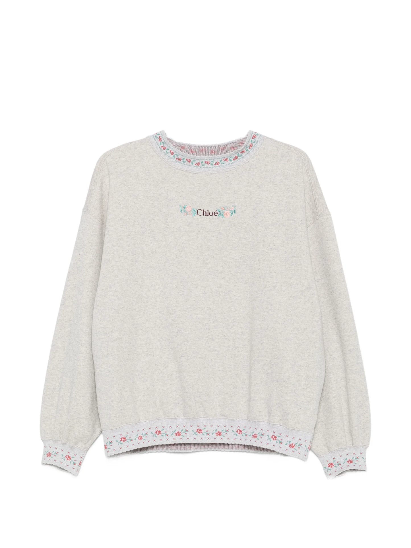 floral-embroidered sweatshirt