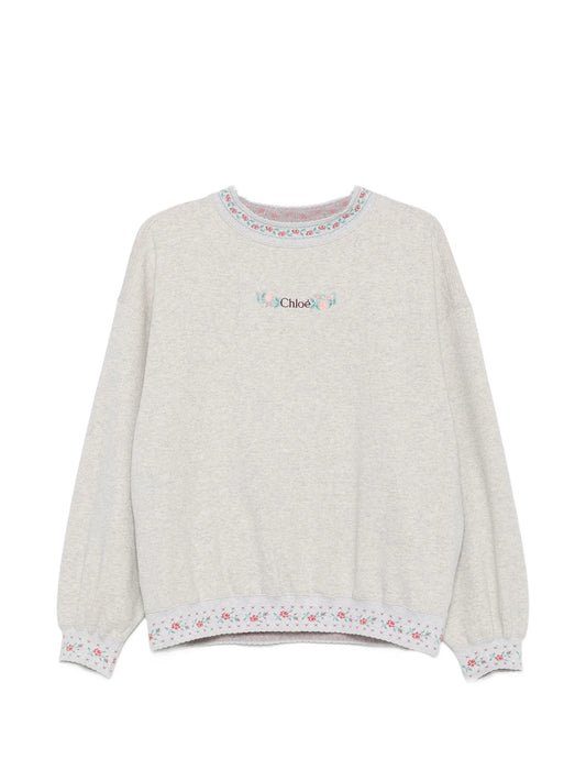 floral-embroidered sweatshirt