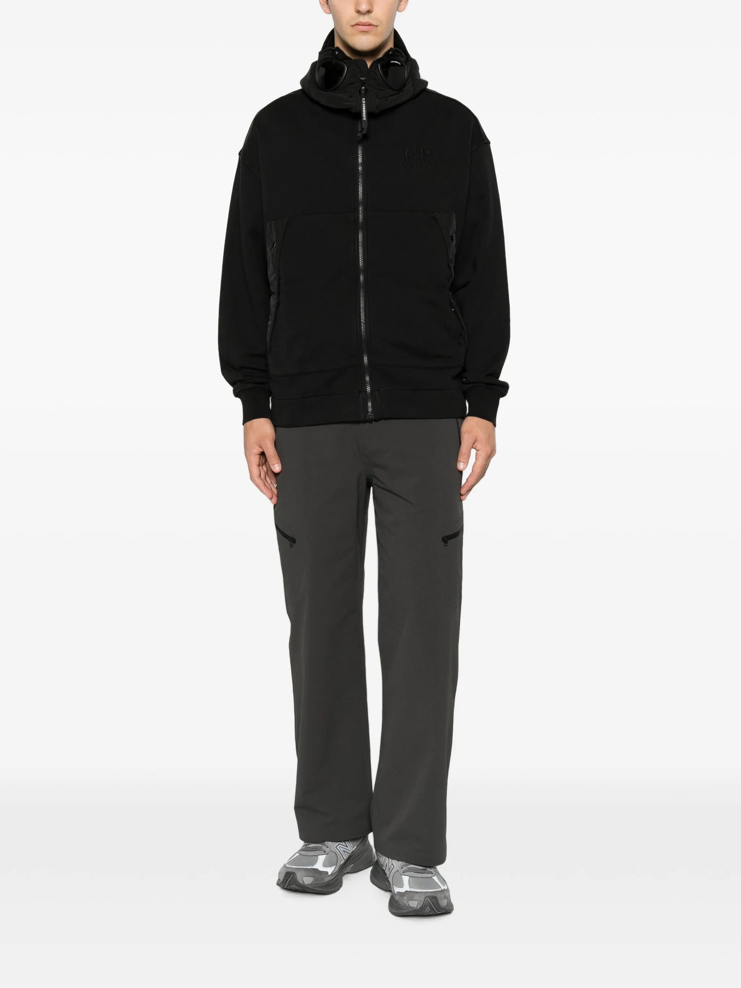 goggle-detail zip-up sweatshirt