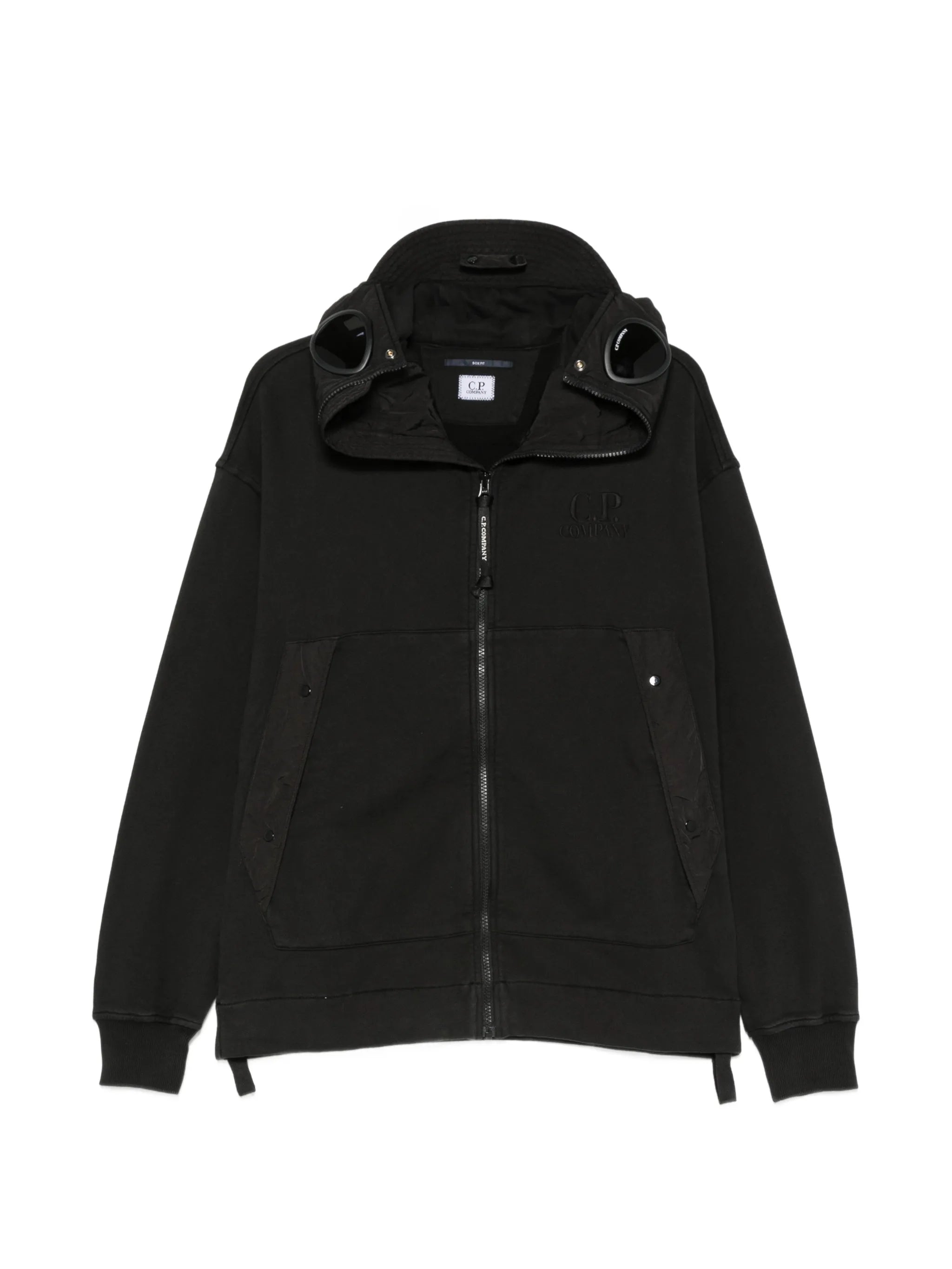 goggle-detail zip-up sweatshirt
