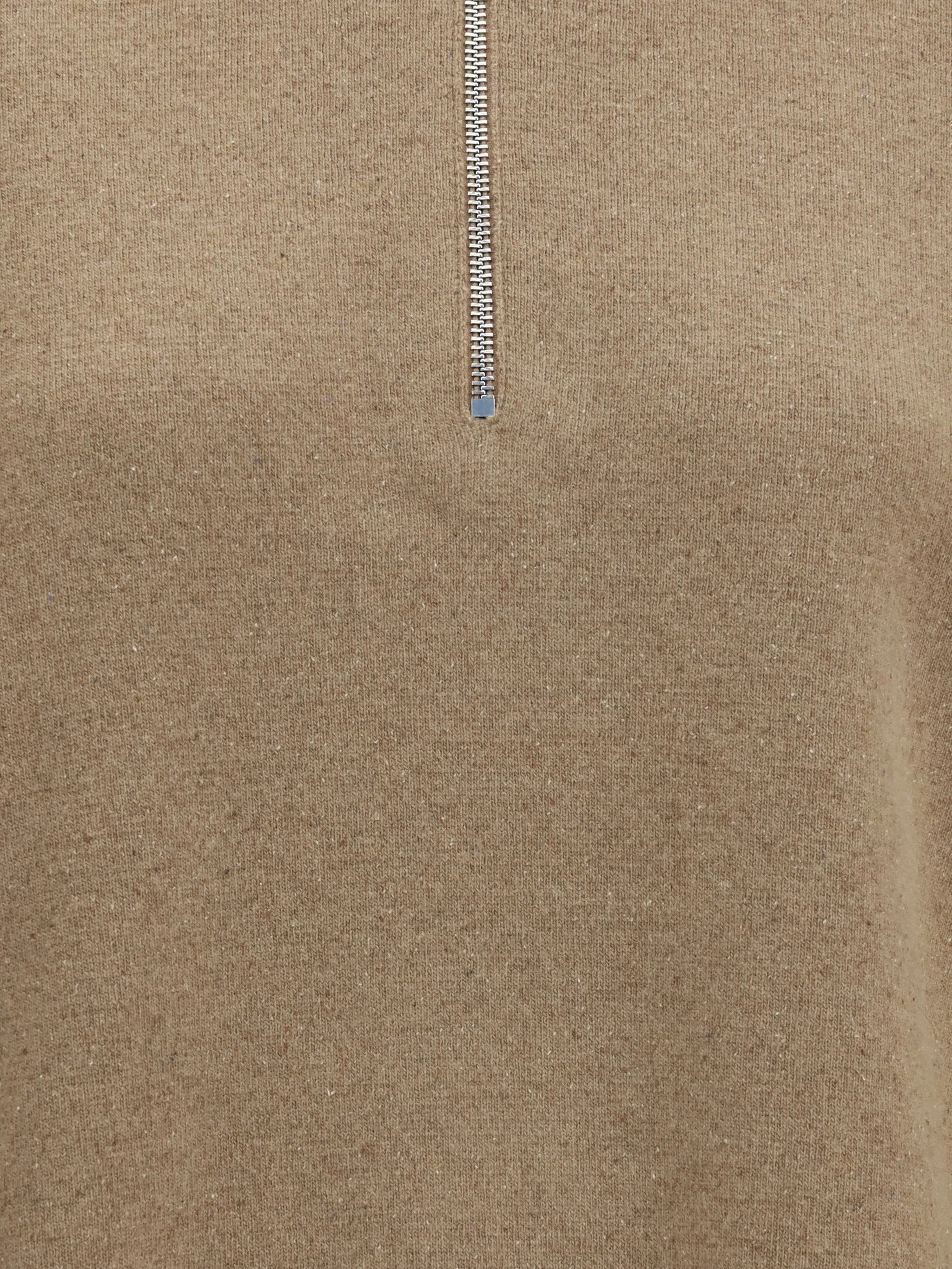 mouliné zip-fastening sweater