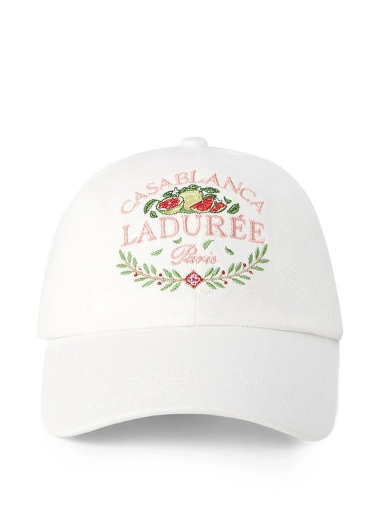 x Laduree embroidered cotton cap