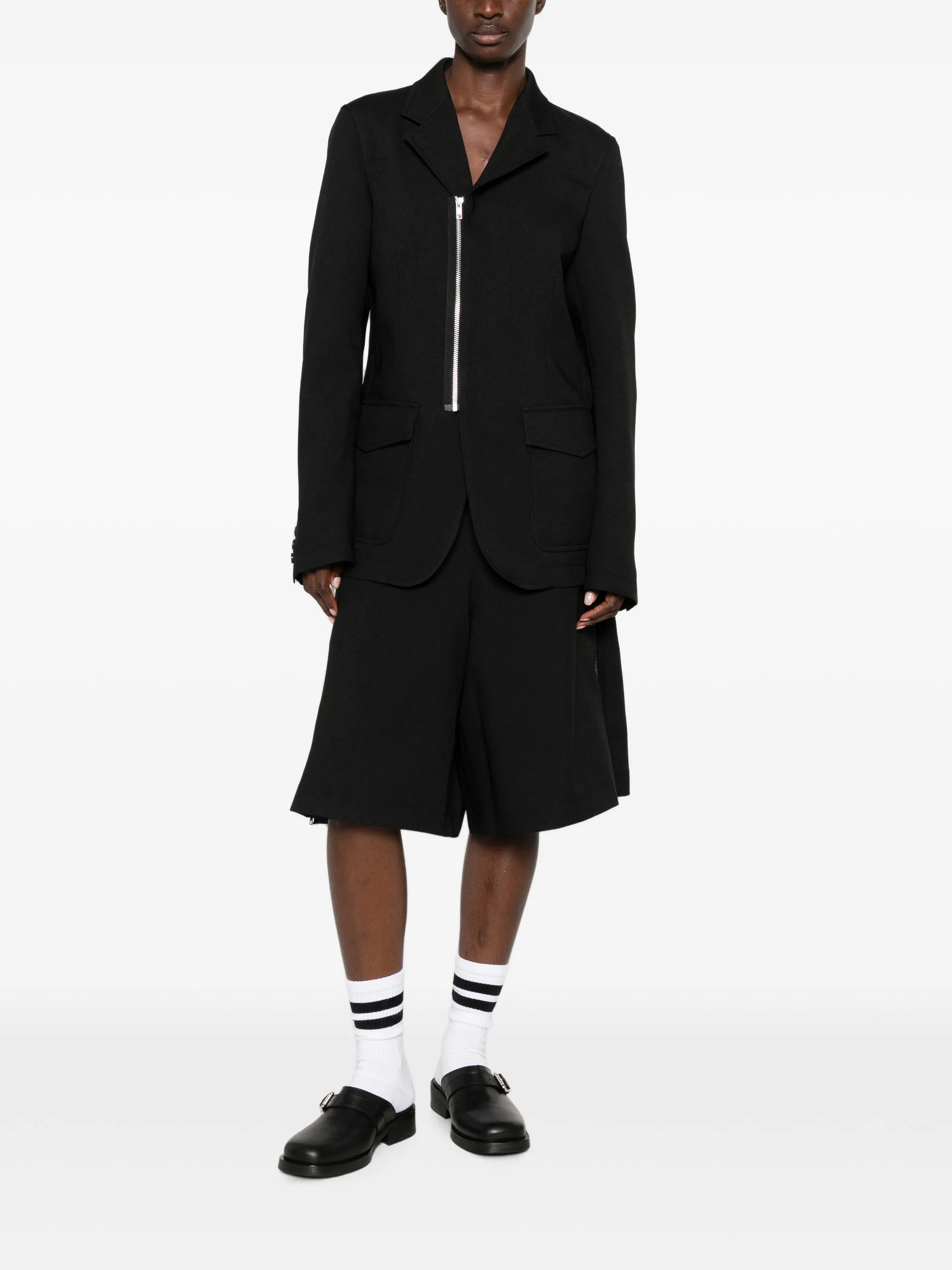 zip-detail shorts