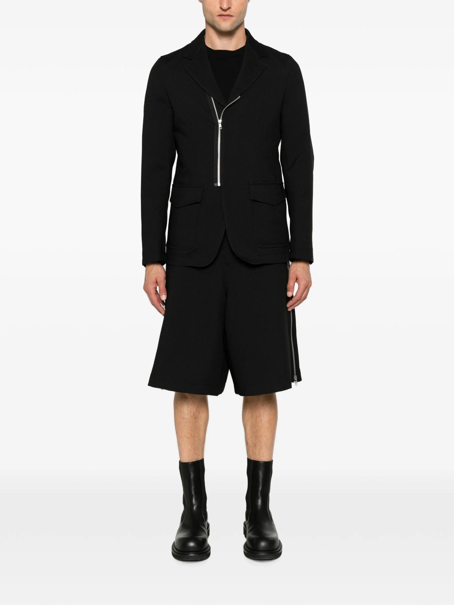 zip-detail shorts