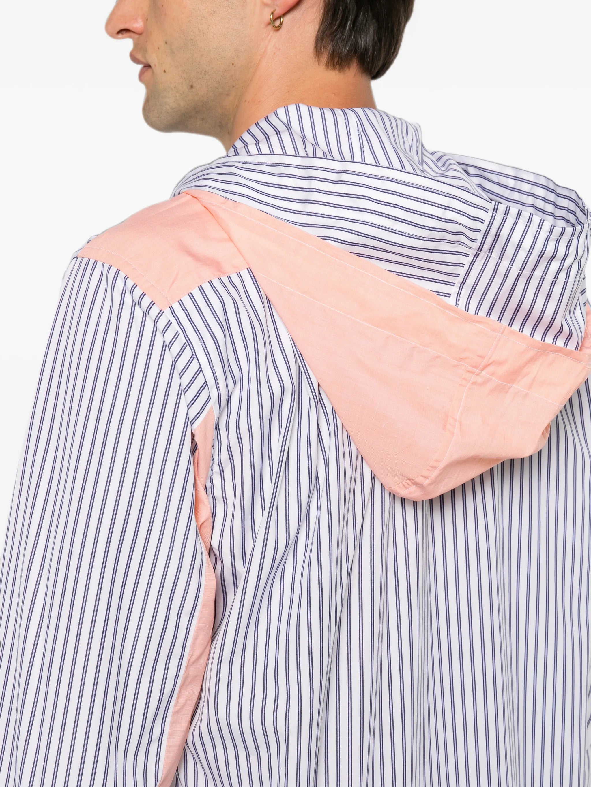 striped double-hood shirt