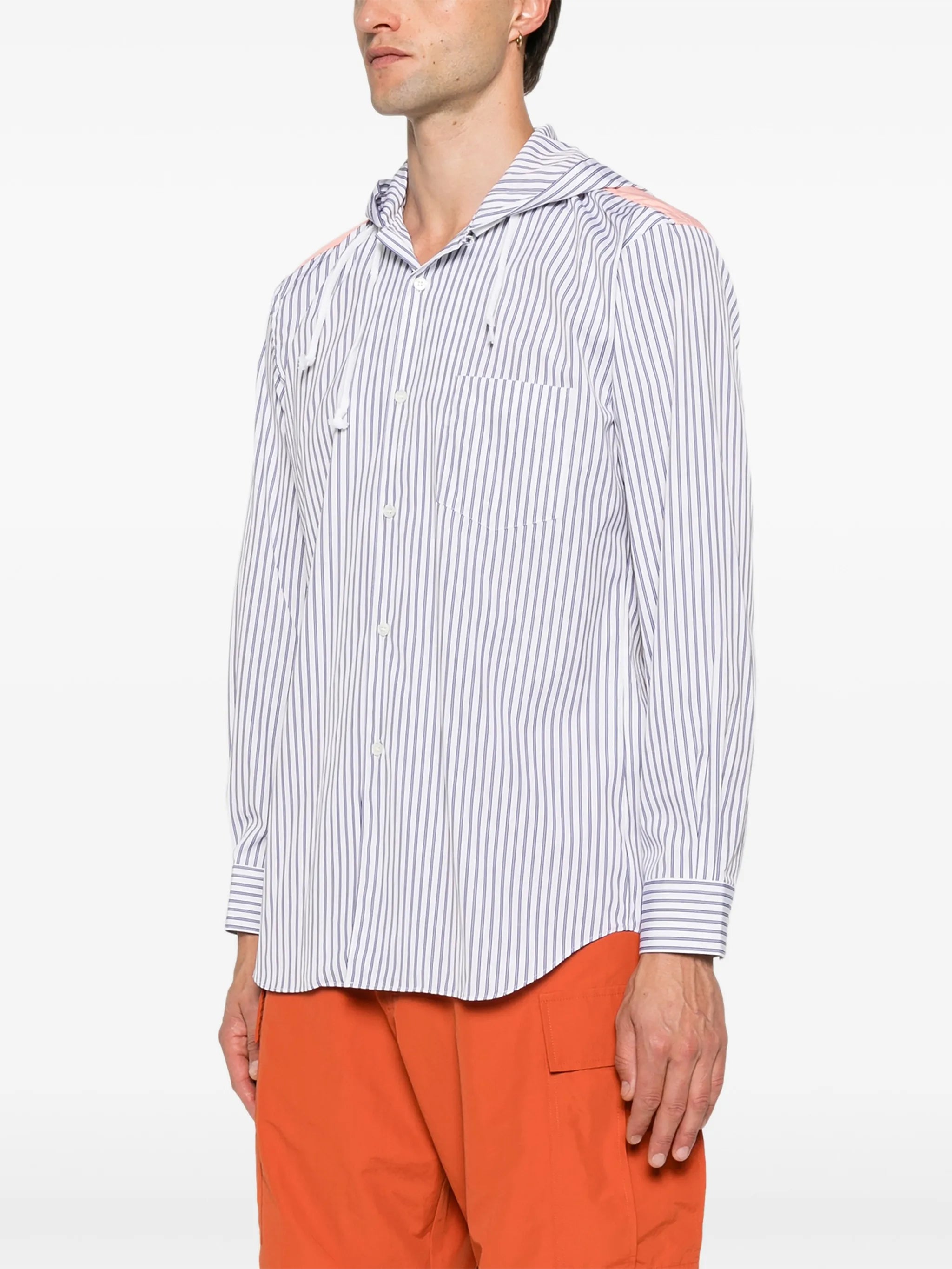 striped double-hood shirt