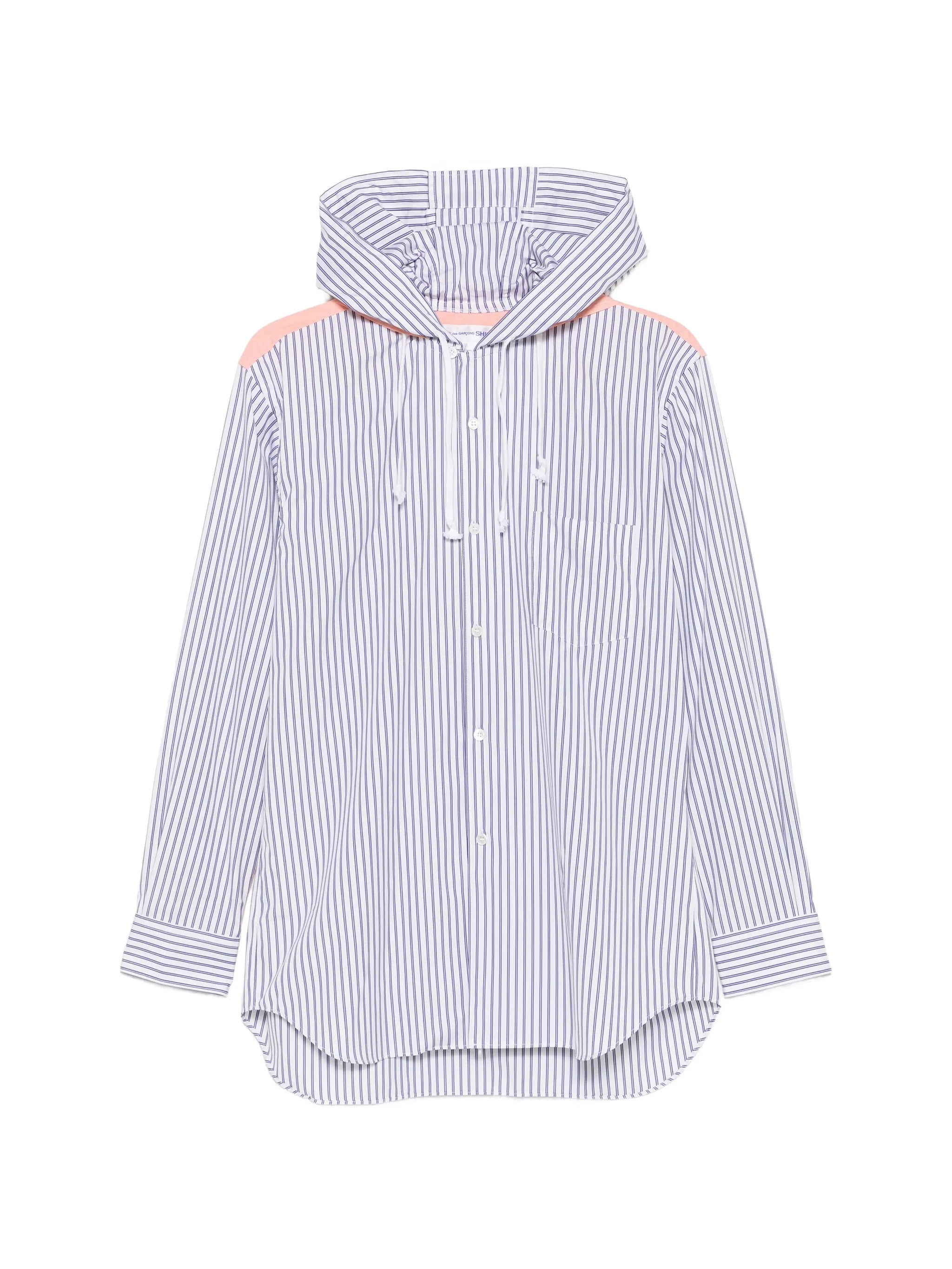 striped double-hood shirt