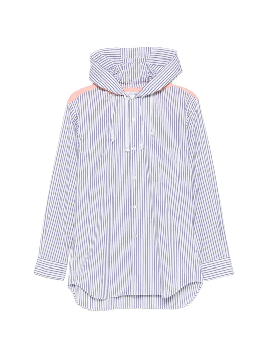 striped double-hood shirt