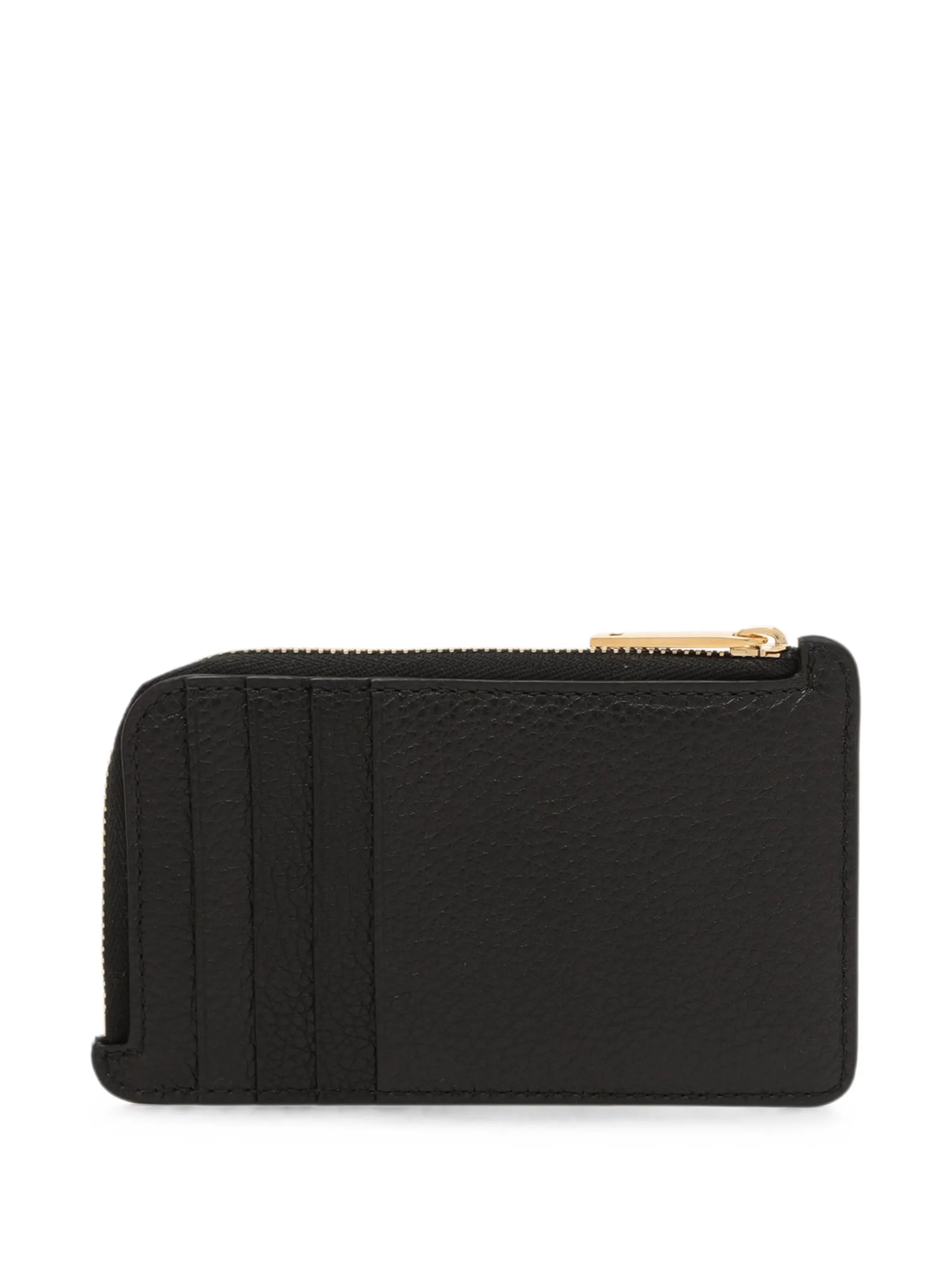 Gancini pebbled-leather cardholder