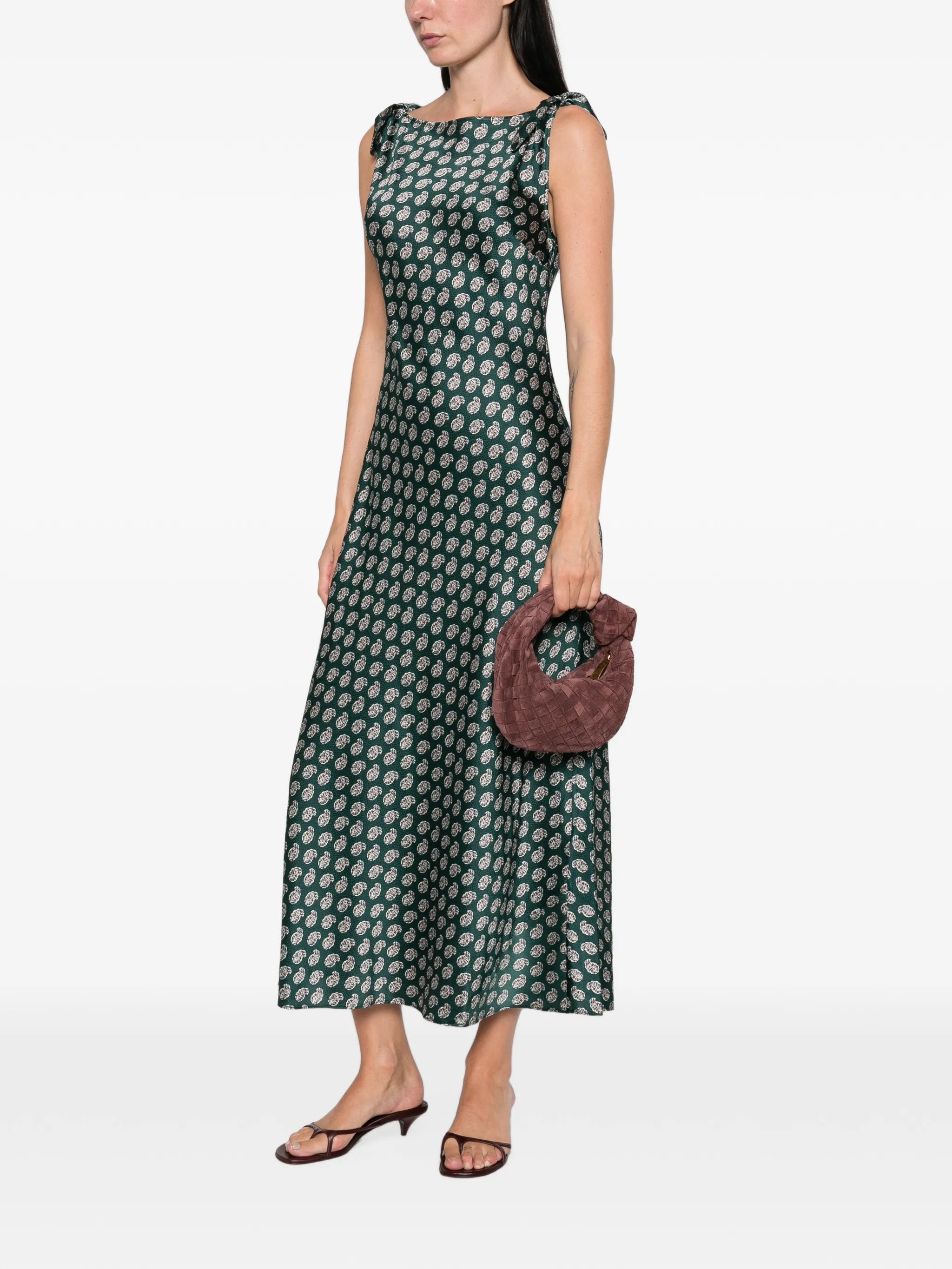 paisley-print midi dress