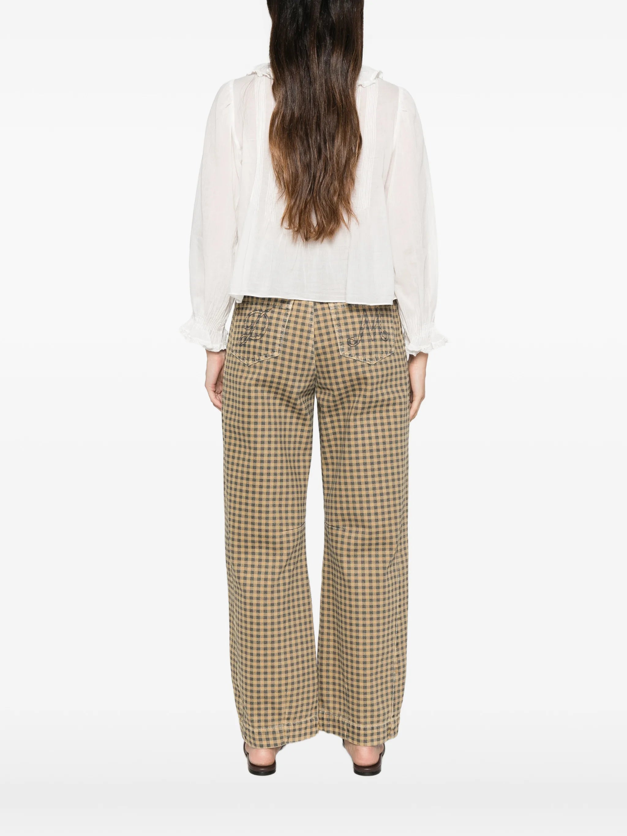 Hardy ruffled pin-tucked top