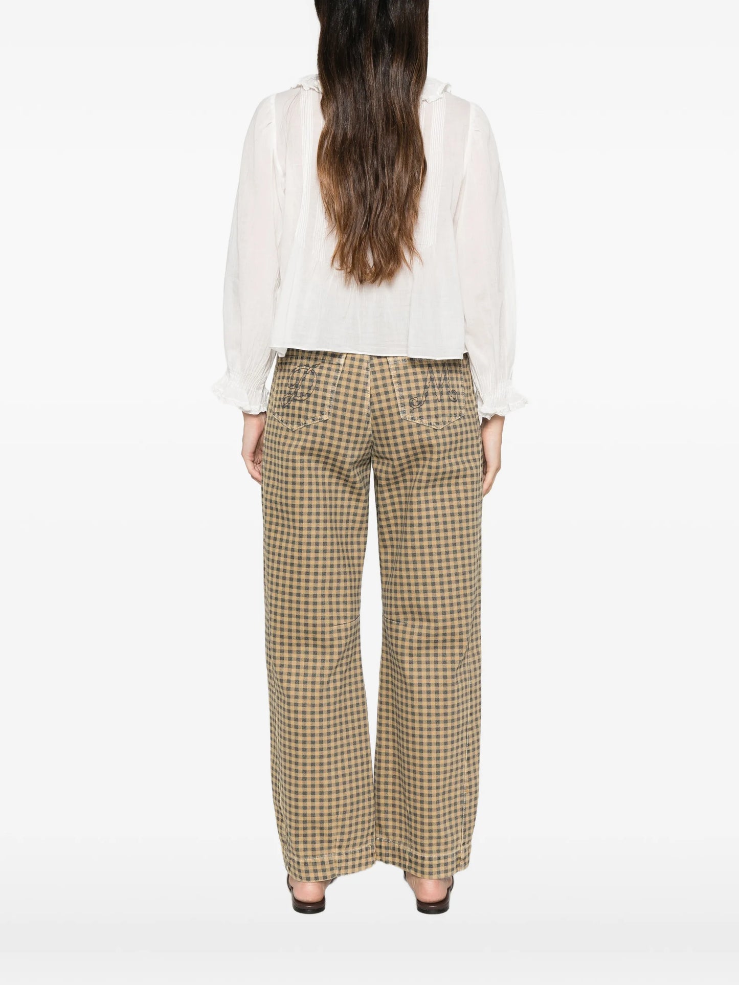 Hardy ruffled pin-tucked top