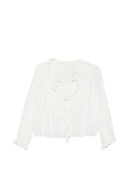 Hardy ruffled pin-tucked top
