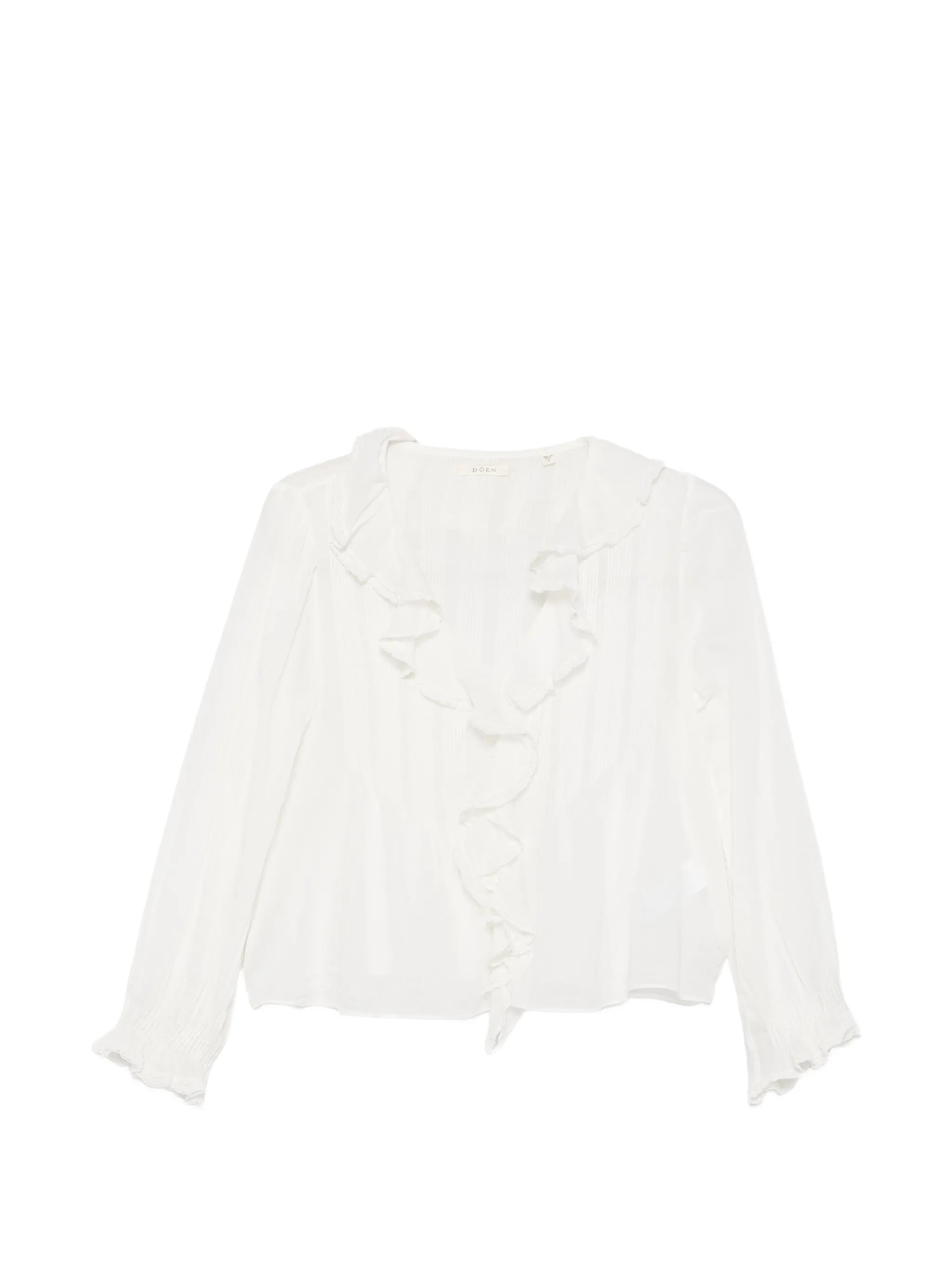 Hardy ruffled pin-tucked top