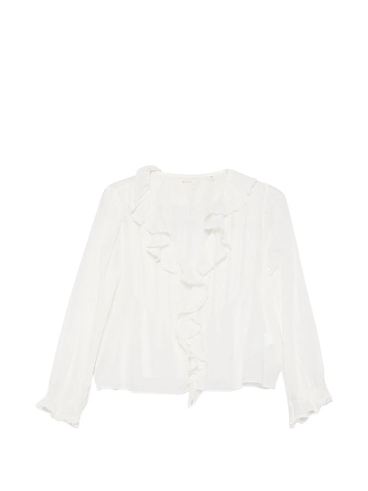 Hardy ruffled pin-tucked top