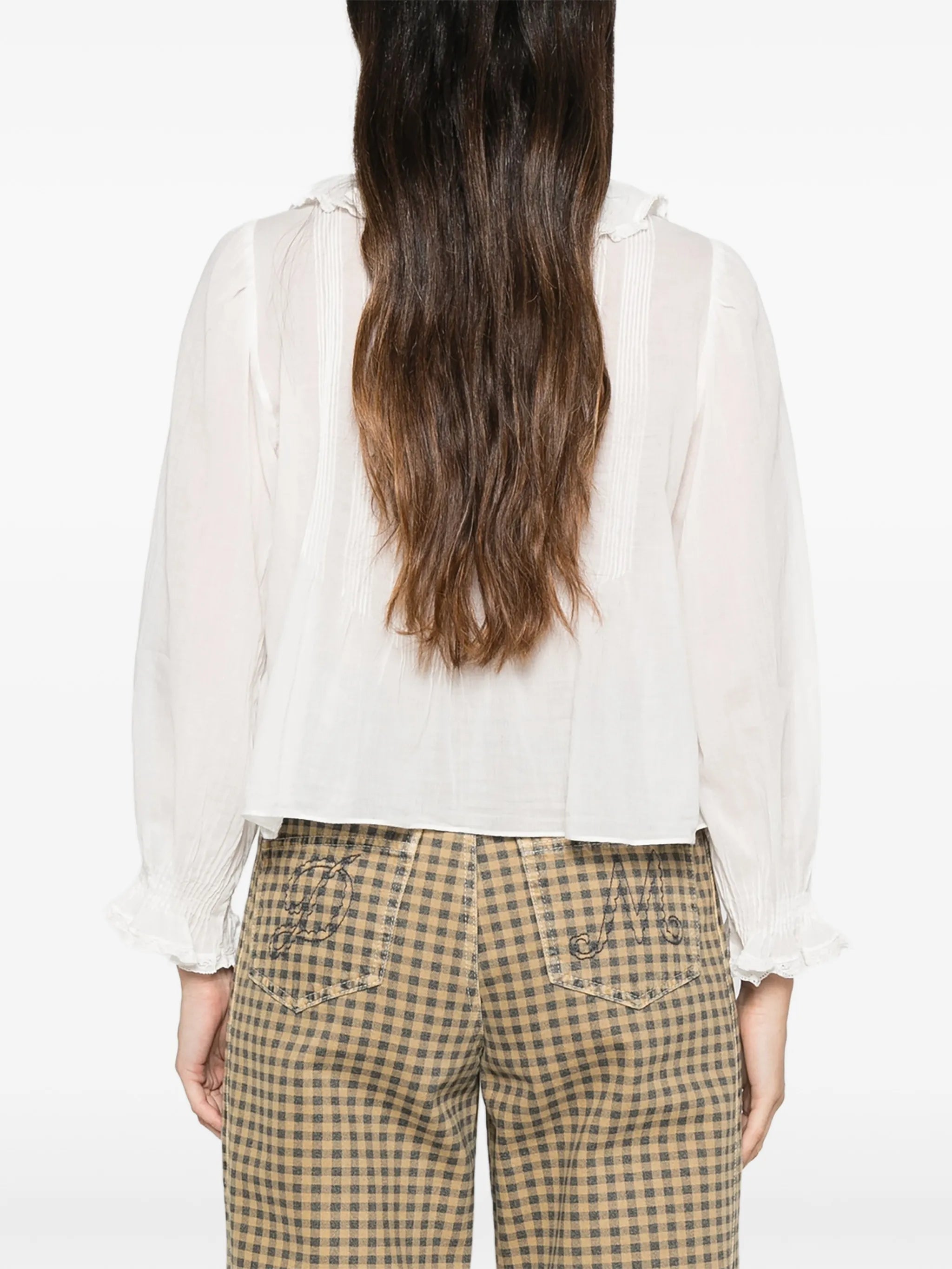 Hardy ruffled pin-tucked top