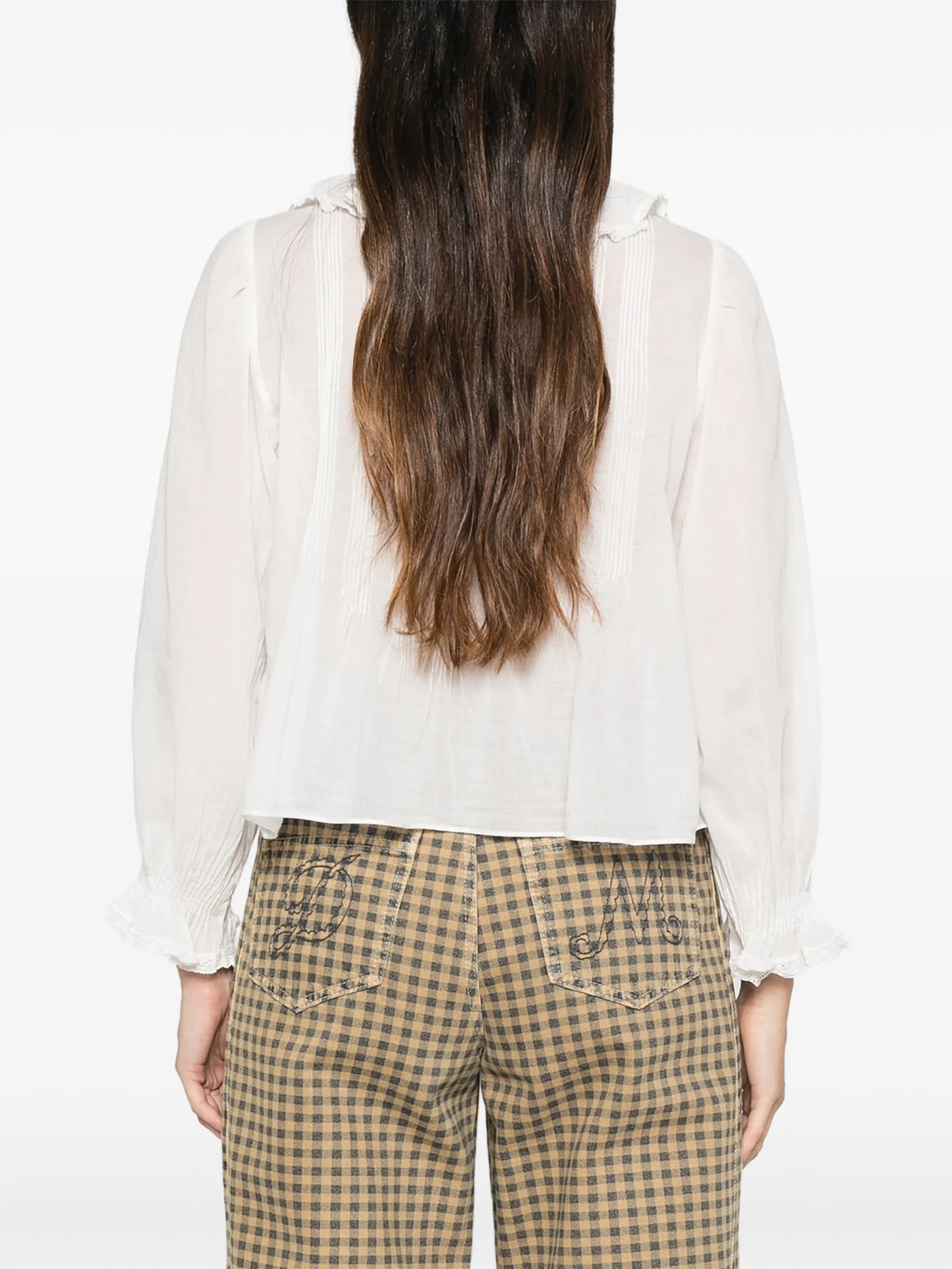 Hardy ruffled pin-tucked top