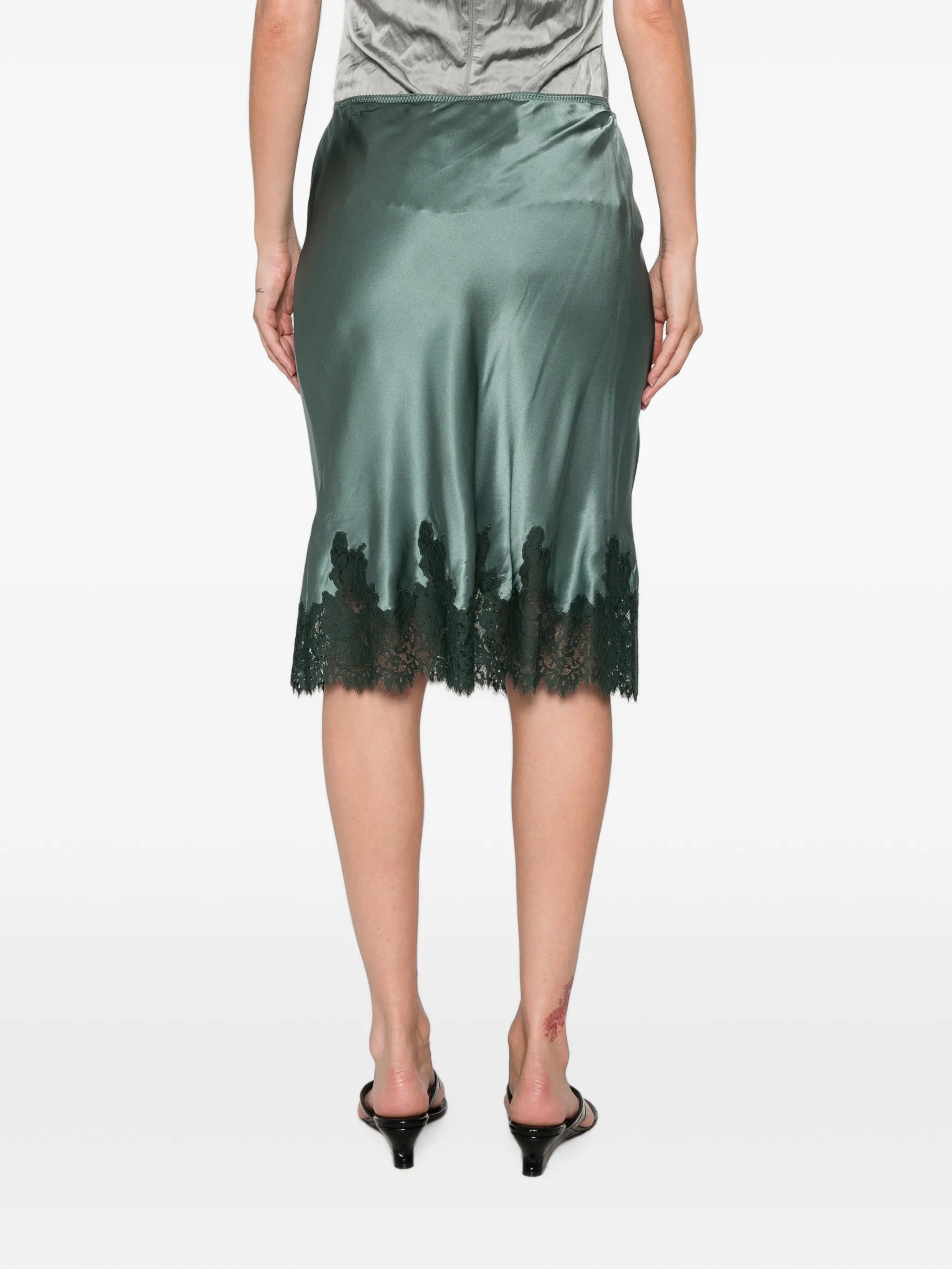 Elowette lace-trim midi skirt