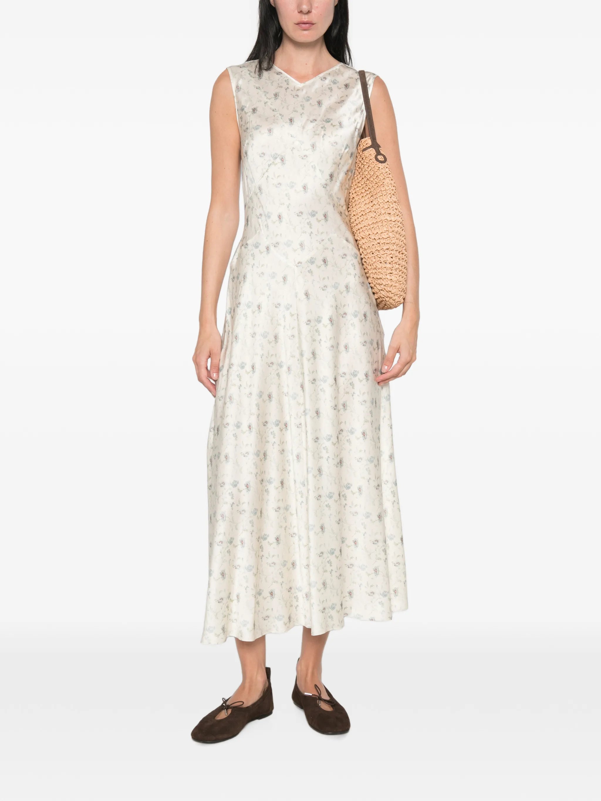 Adelana floral-print midi dress