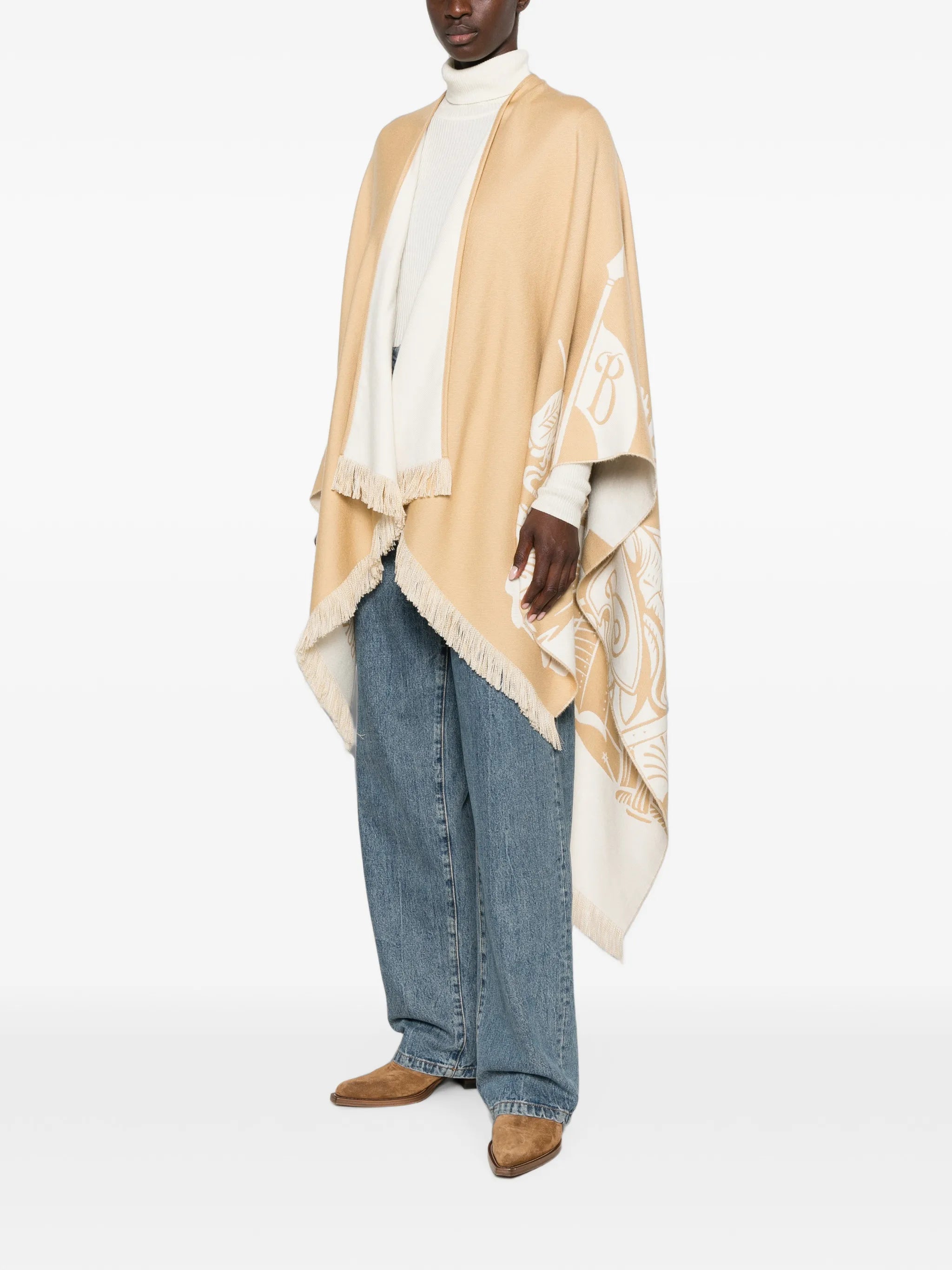 Equestrian Knight fringed cape