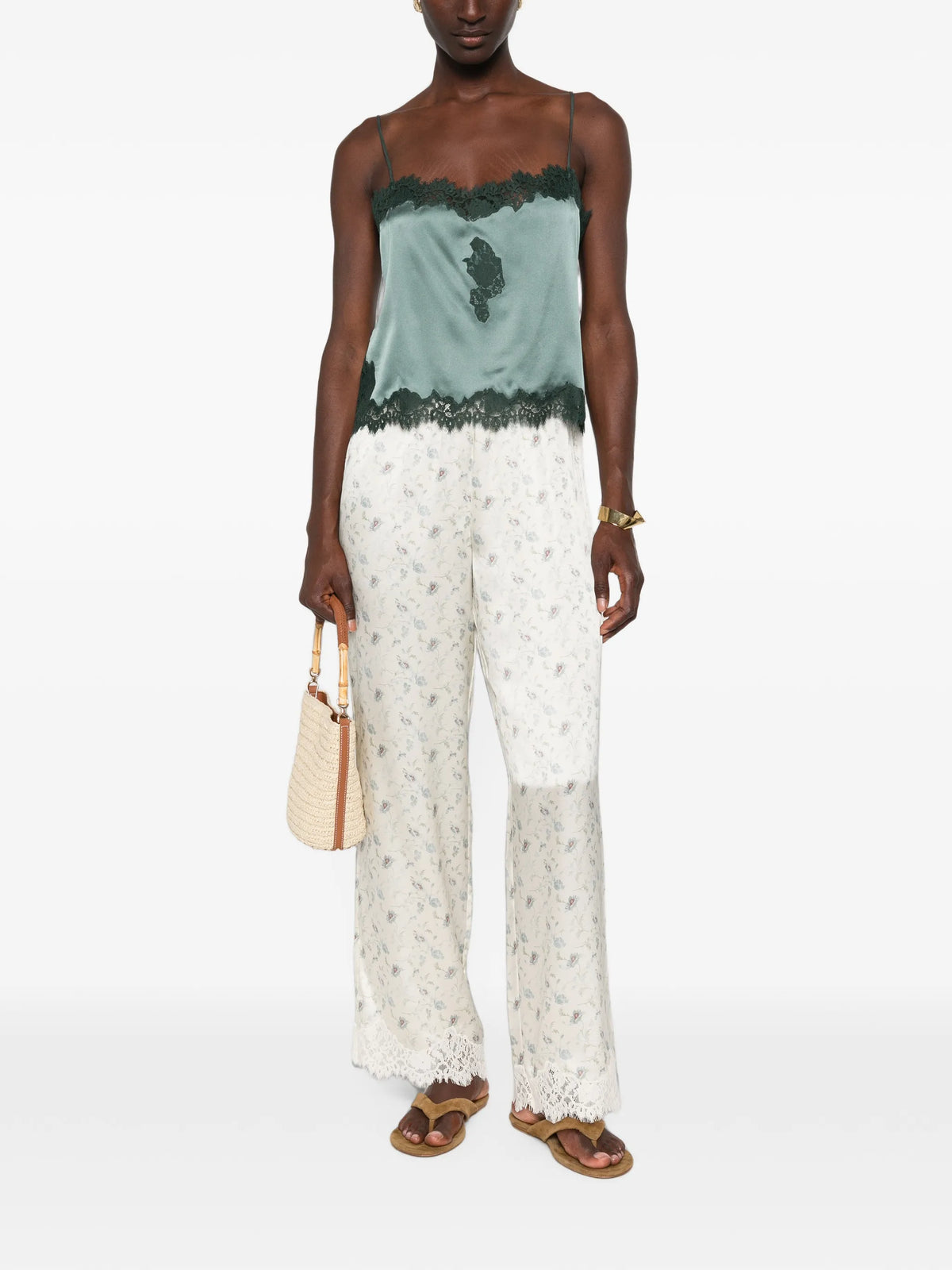 Avelaine lace-trimmed top