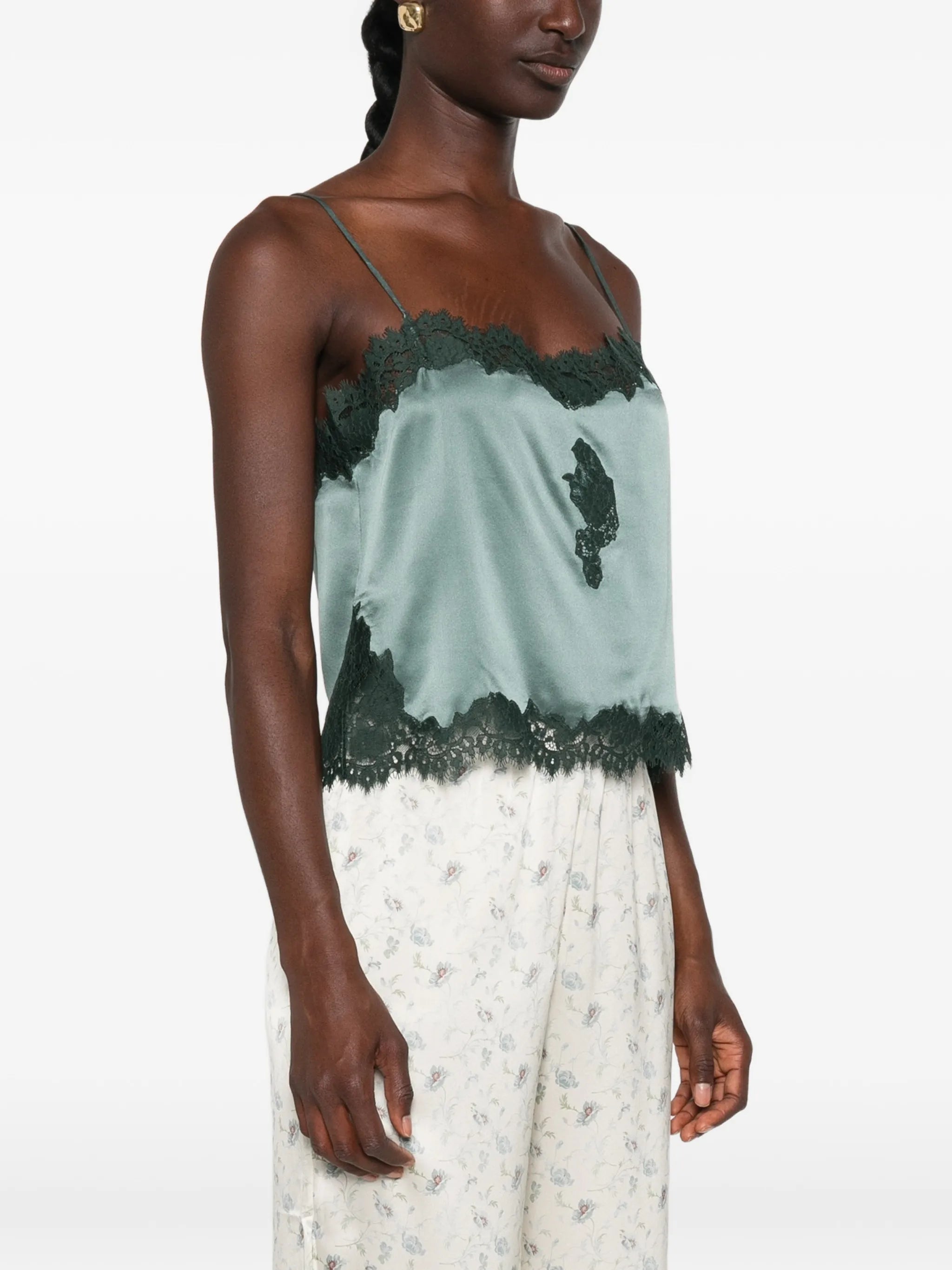 Avelaine lace-trimmed top