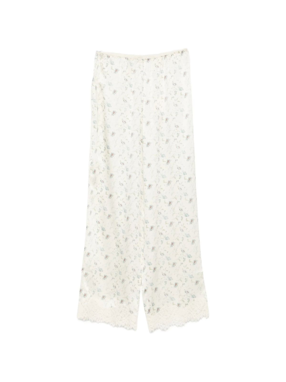Felise floral-print lace-trim trousers