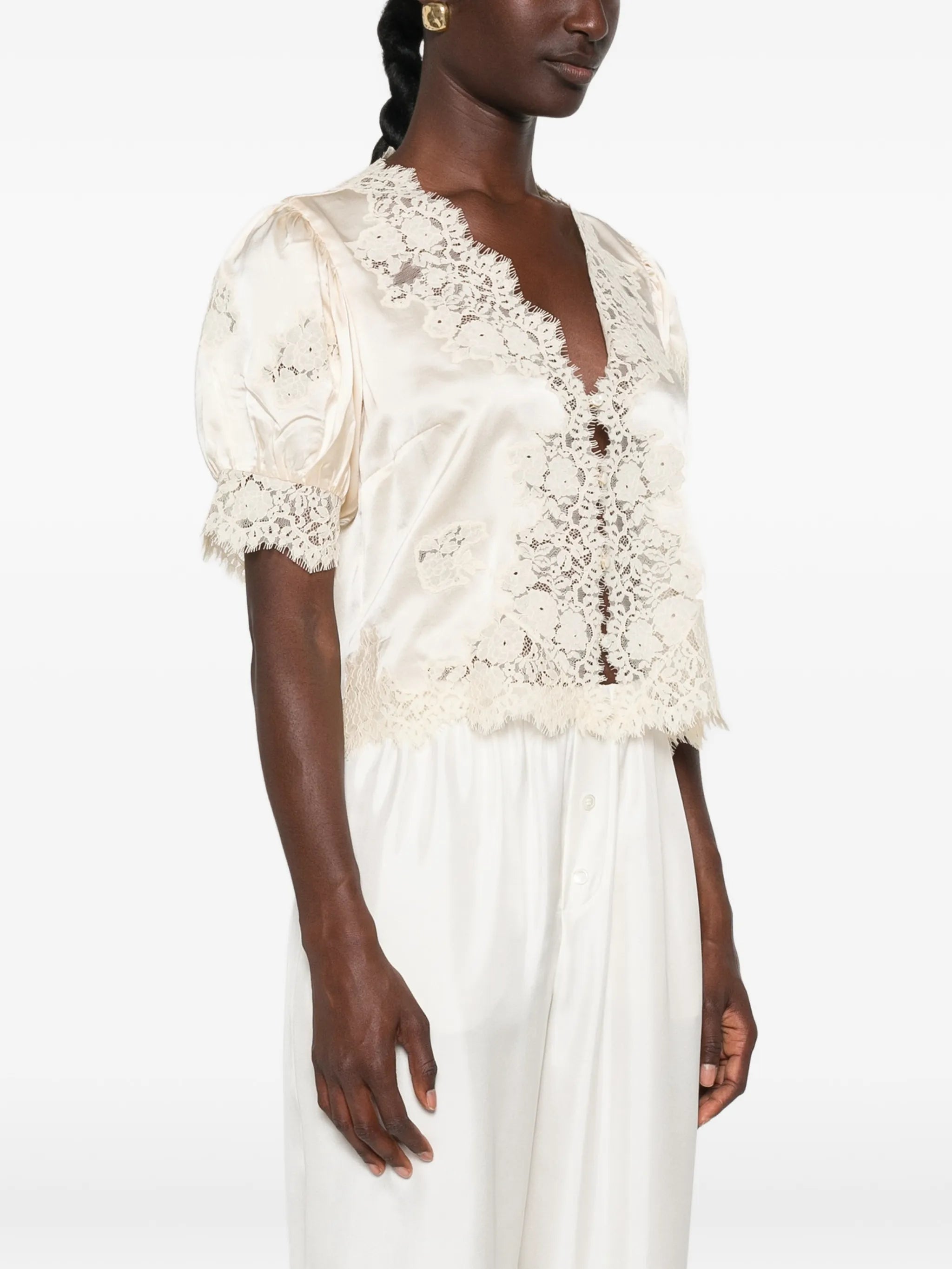 Idella lace-trimmed top