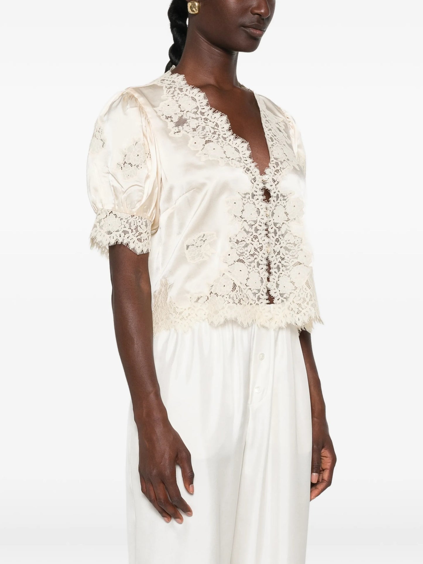Idella lace-trimmed top