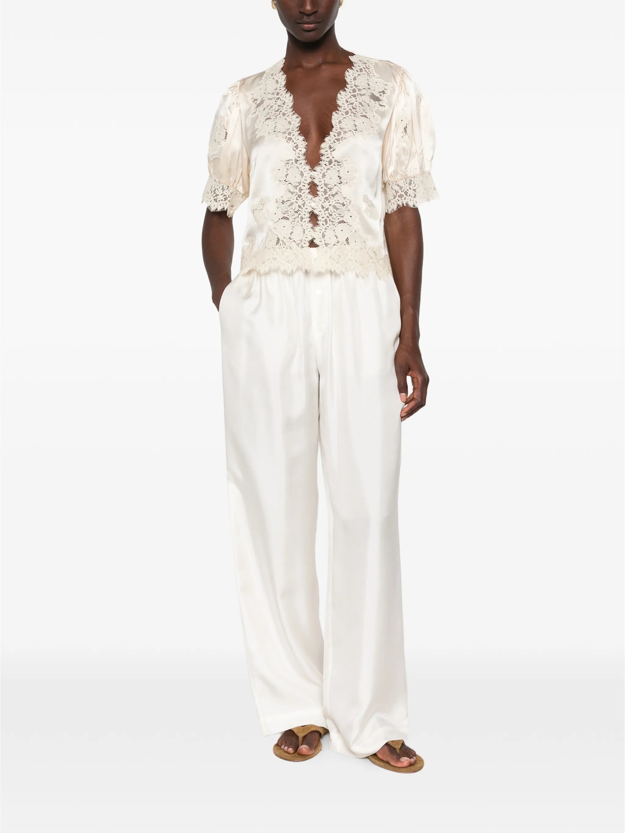 Idella lace-trimmed top