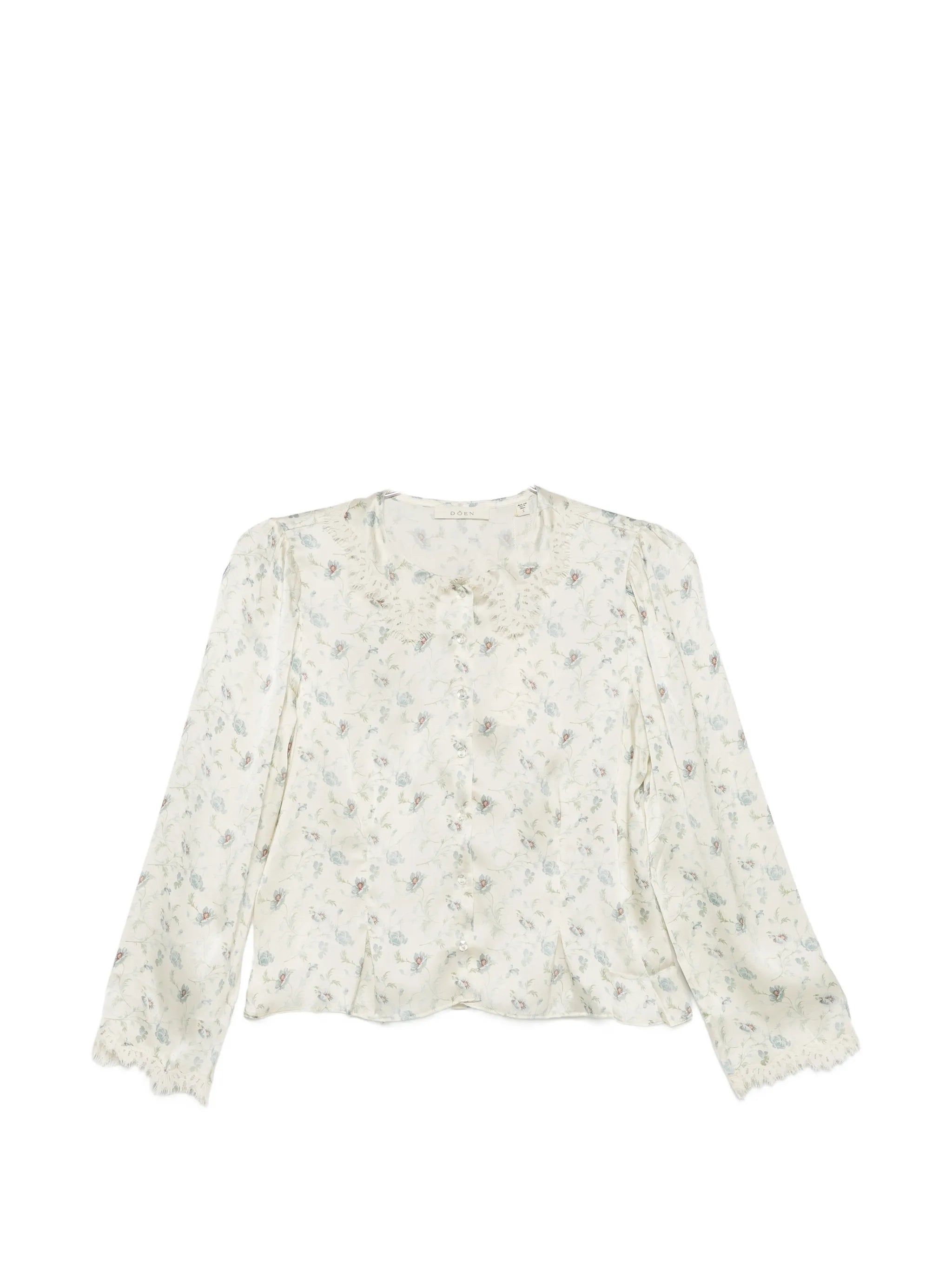 Elianne floral-print lace-trim top
