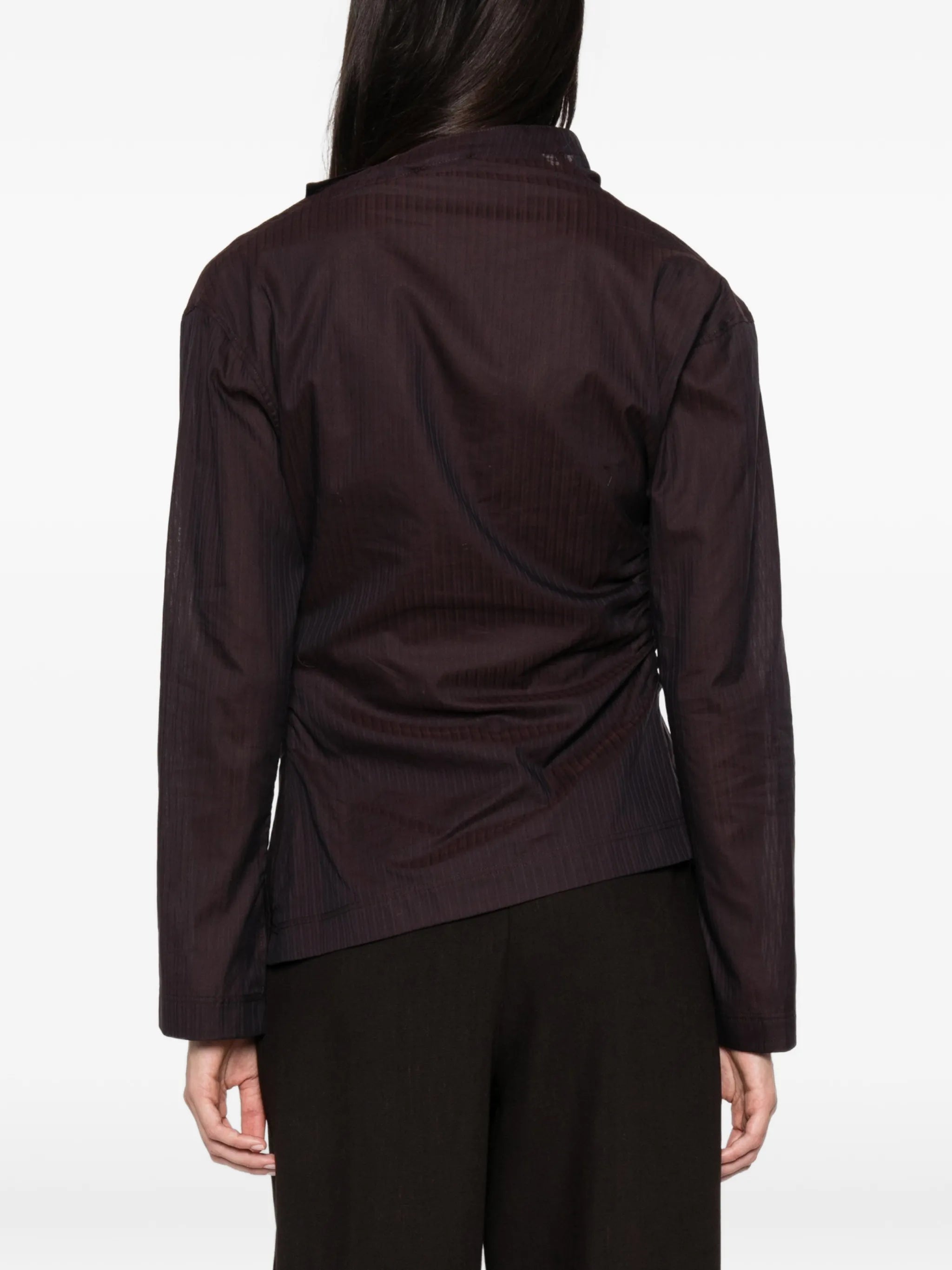 Lana pinstriped high-neck blouse