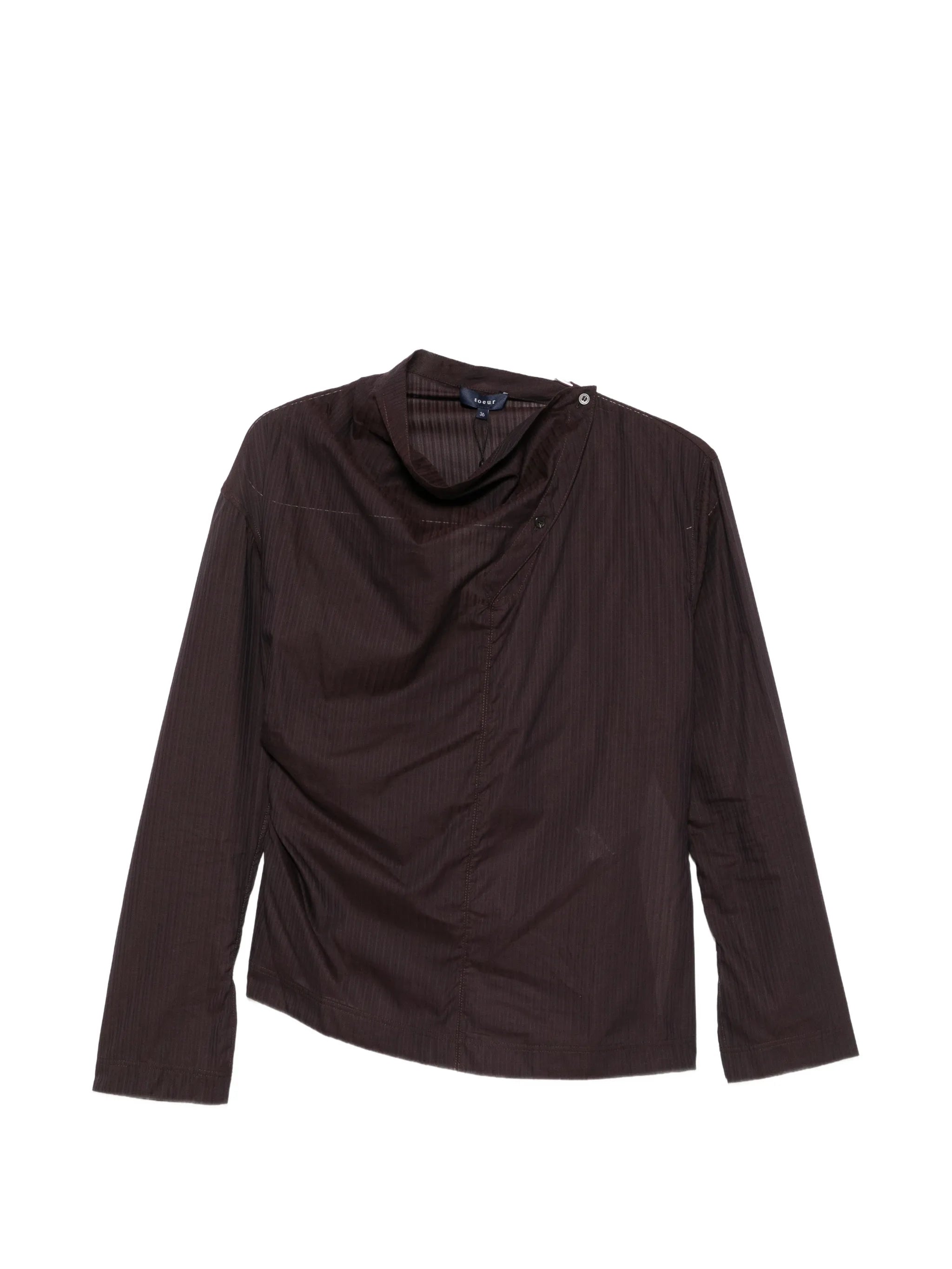 Lana pinstriped high-neck blouse