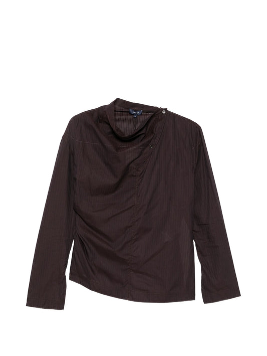 Lana pinstriped high-neck blouse