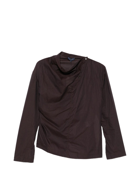 Lana pinstriped high-neck blouse