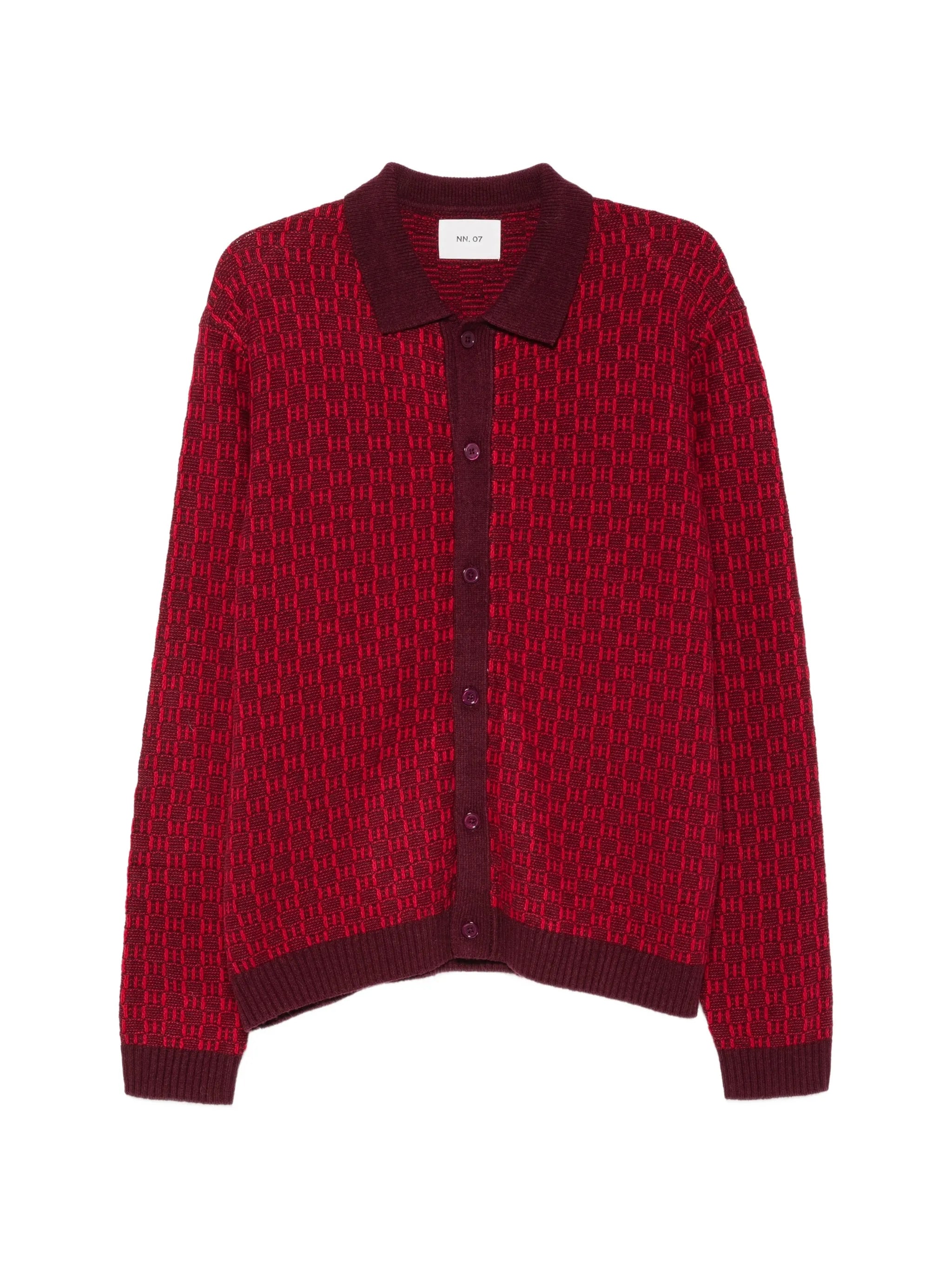 Thor geometric-patterned polo cardigan