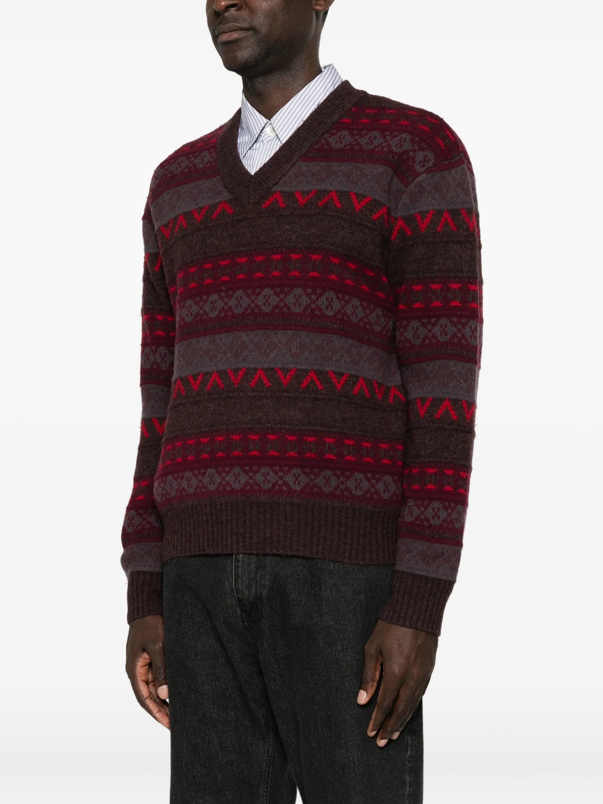 Tobias Fair Isle V-neck sweater