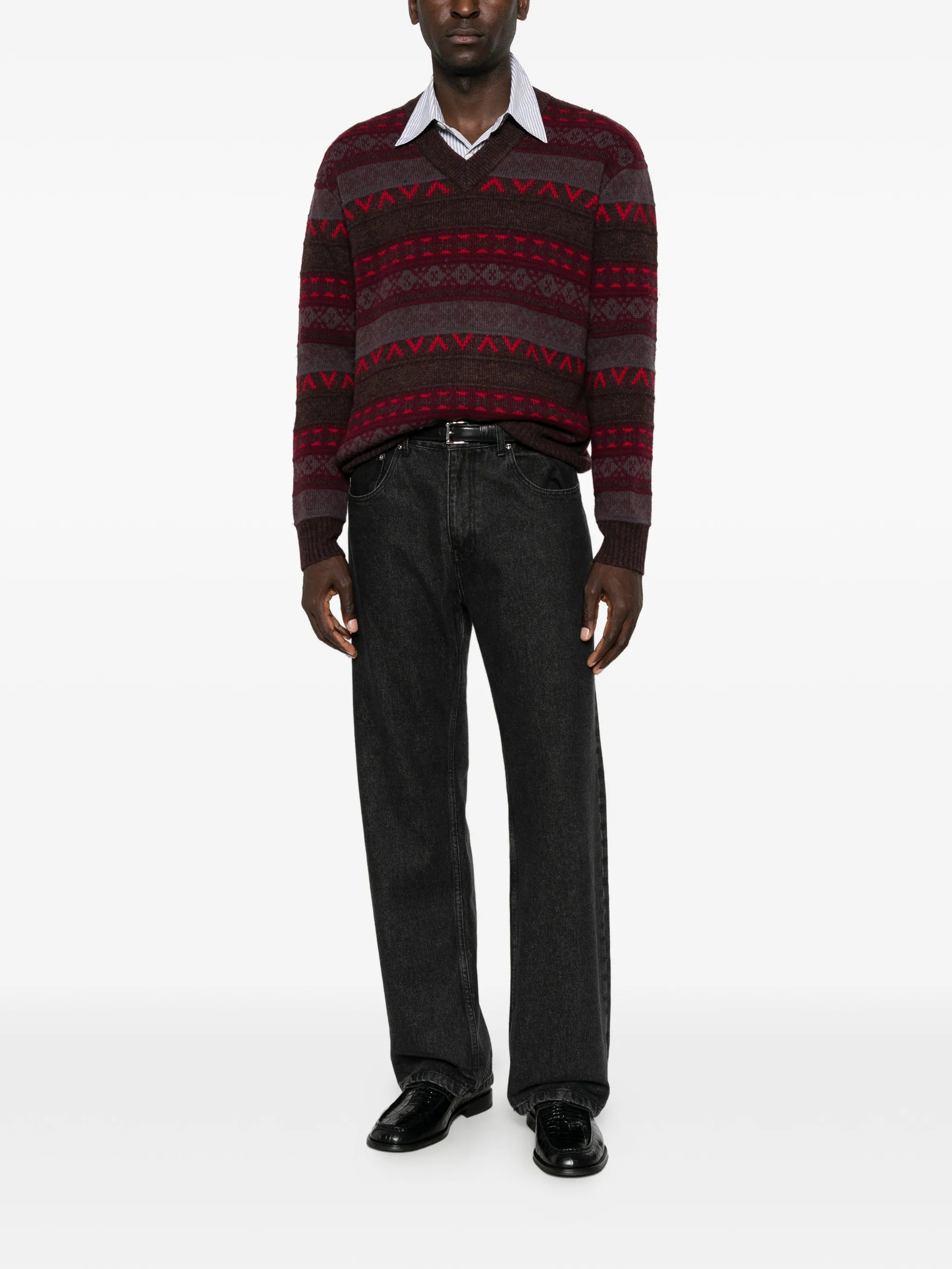 Tobias Fair Isle V-neck sweater