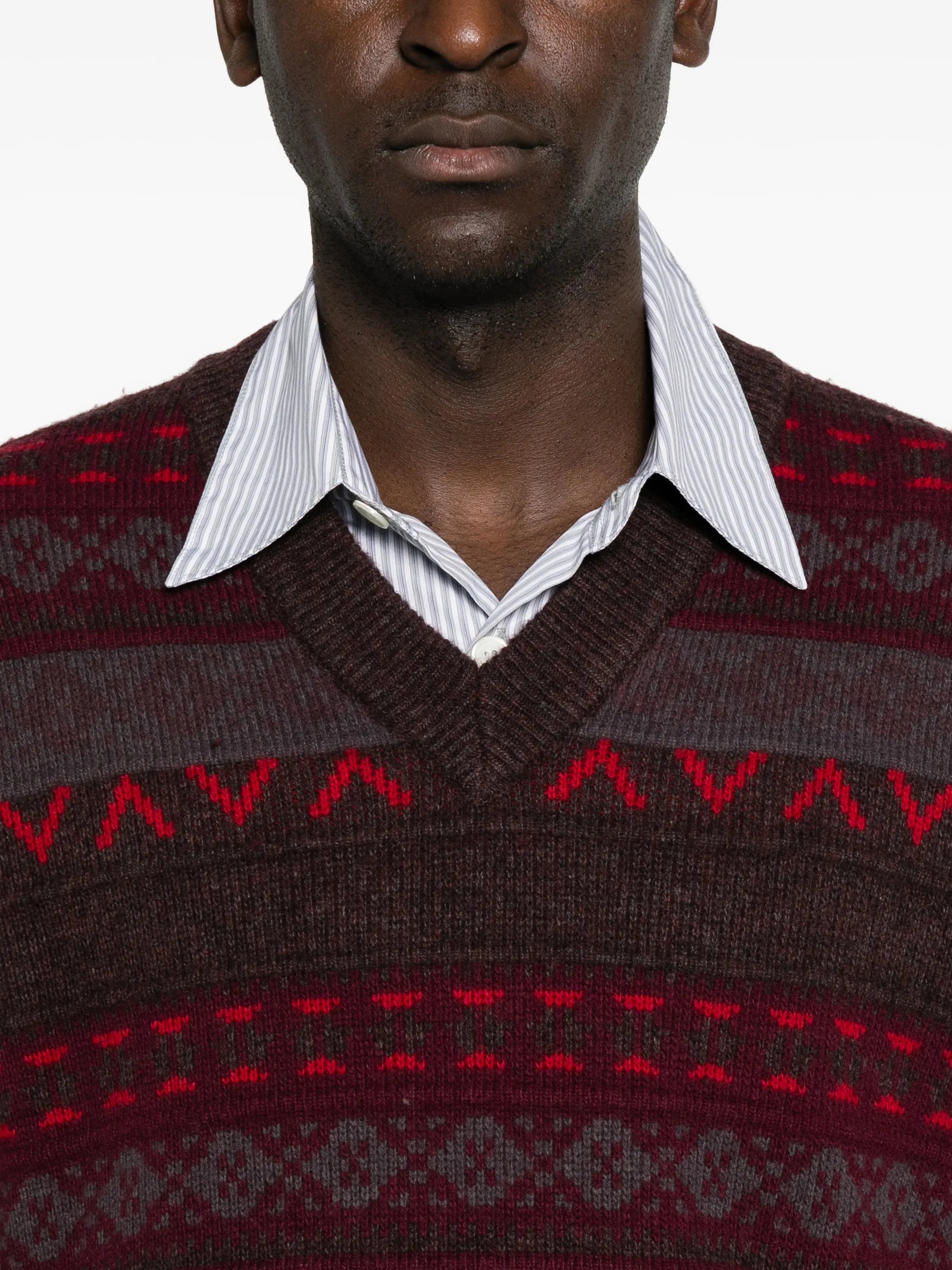 Tobias Fair Isle V-neck sweater