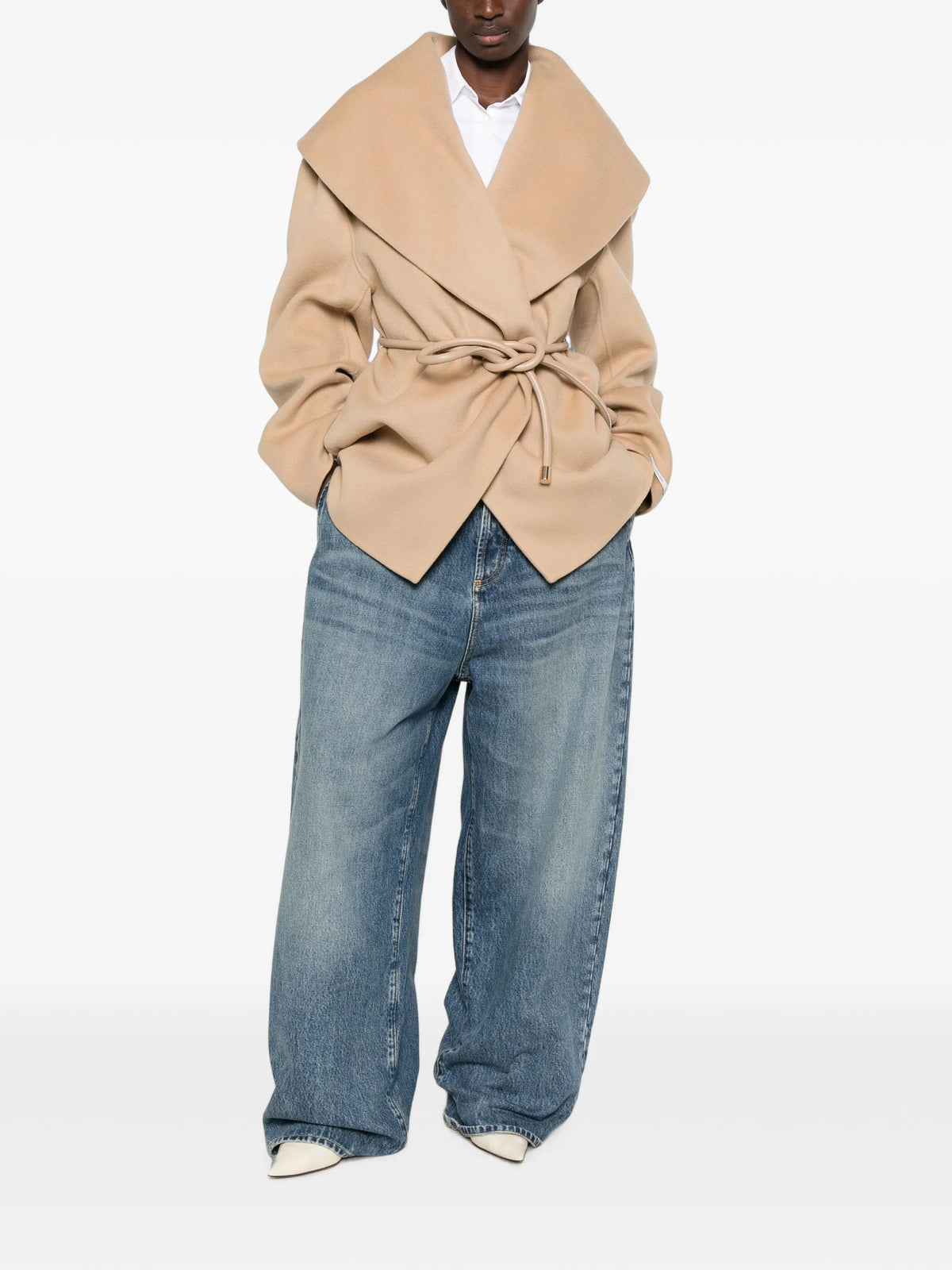 Uguale belted shawl-collar jacket