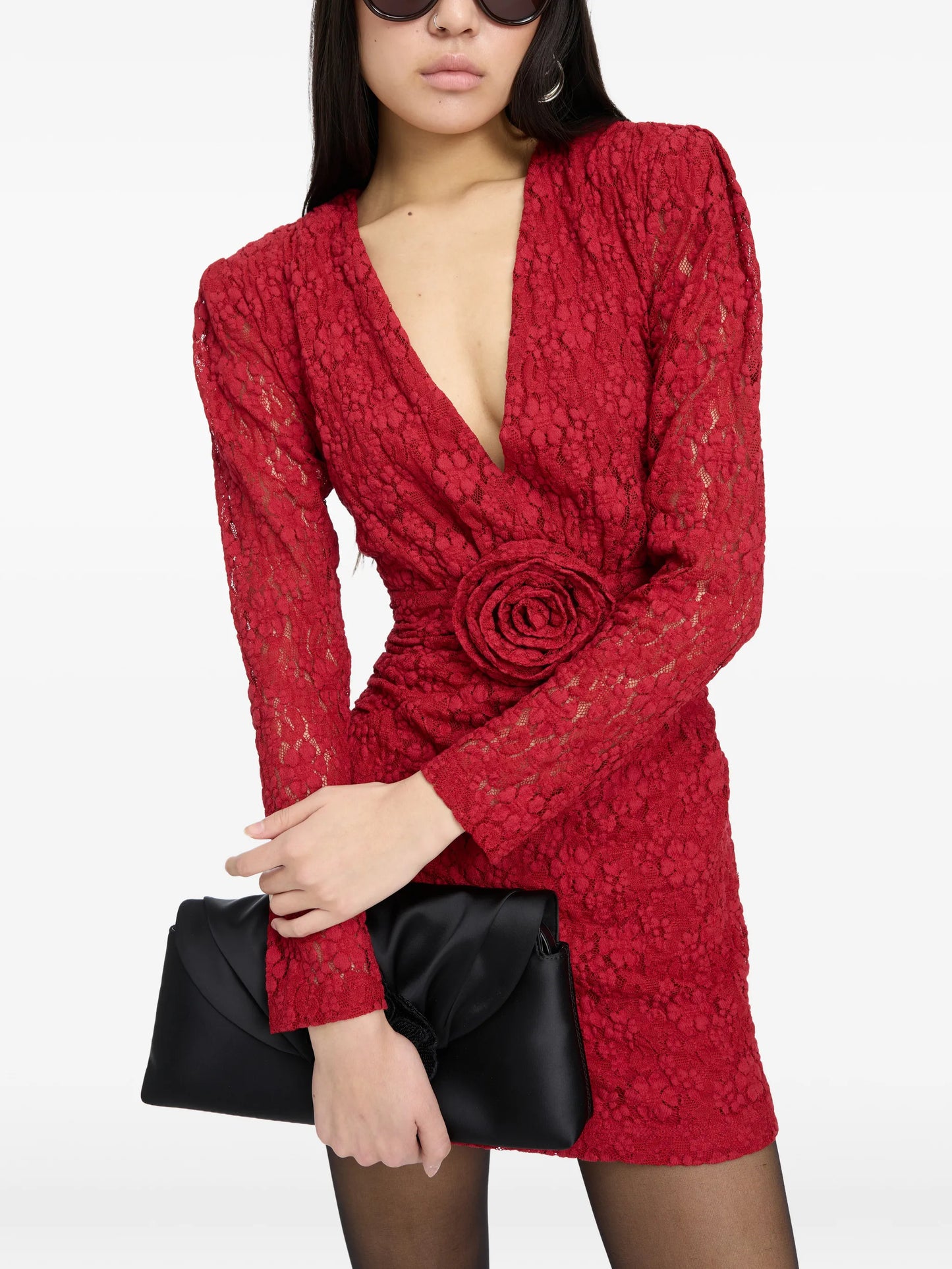 lace V-neck mini dress