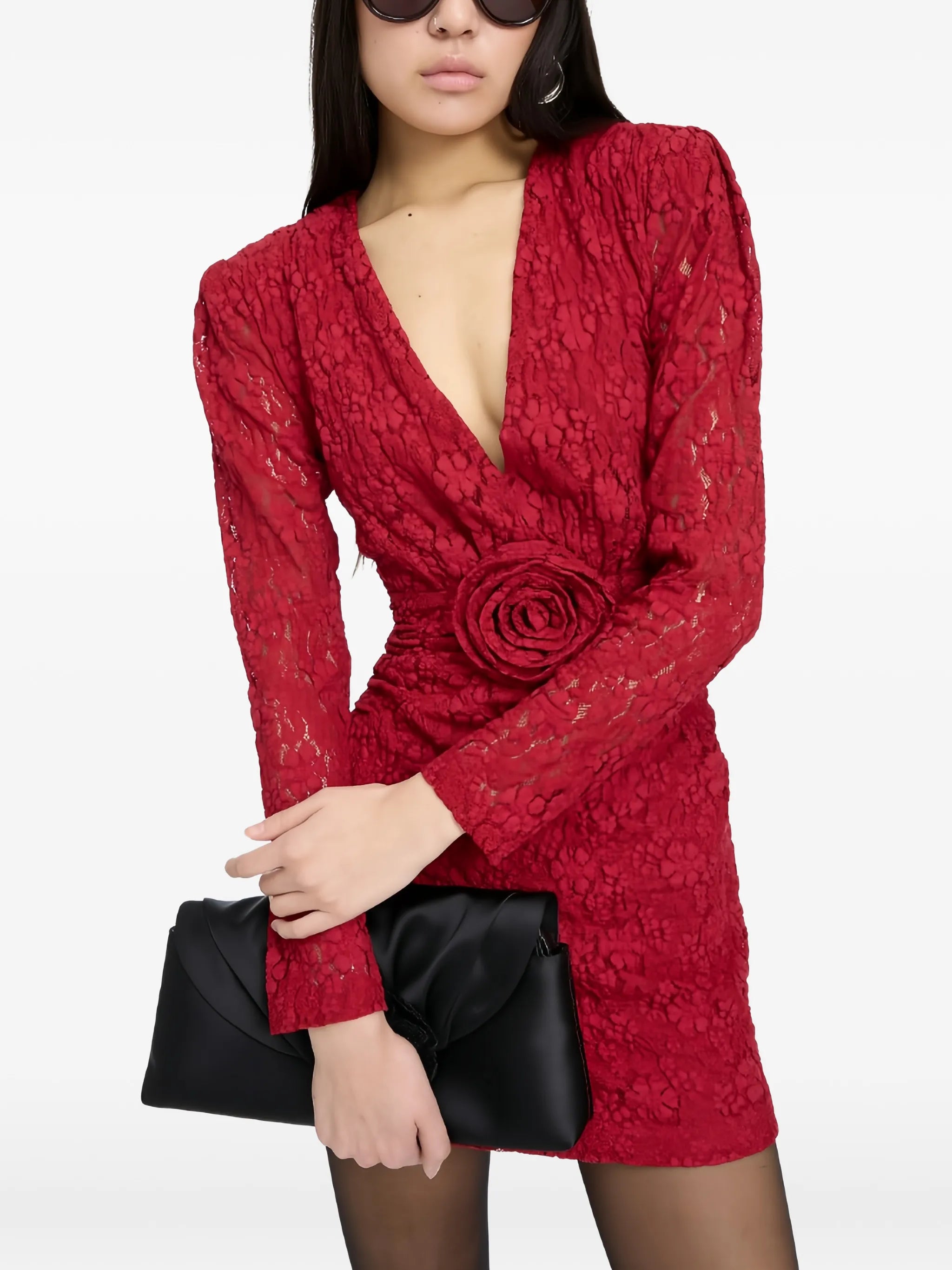 lace V-neck mini dress